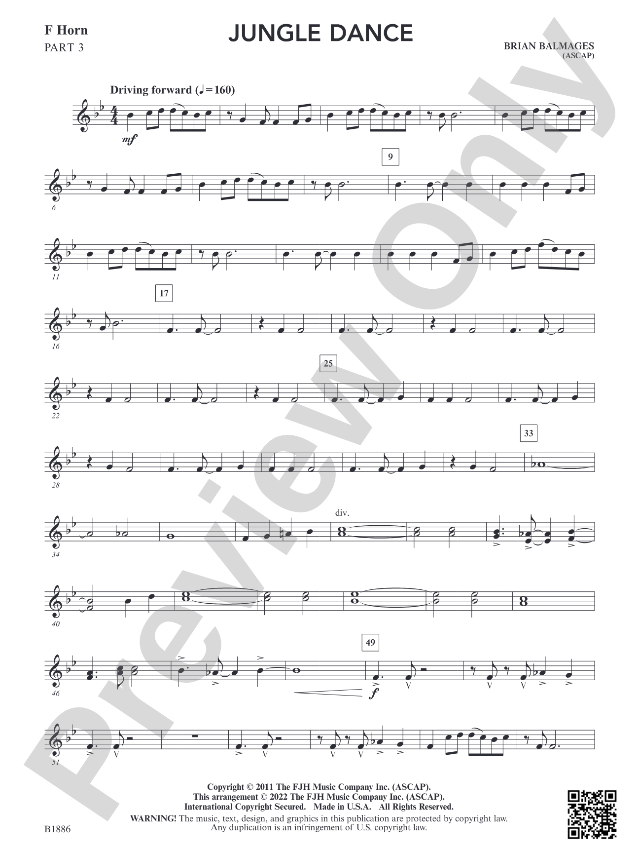 Jungle Dance: Part 3 - F Horn