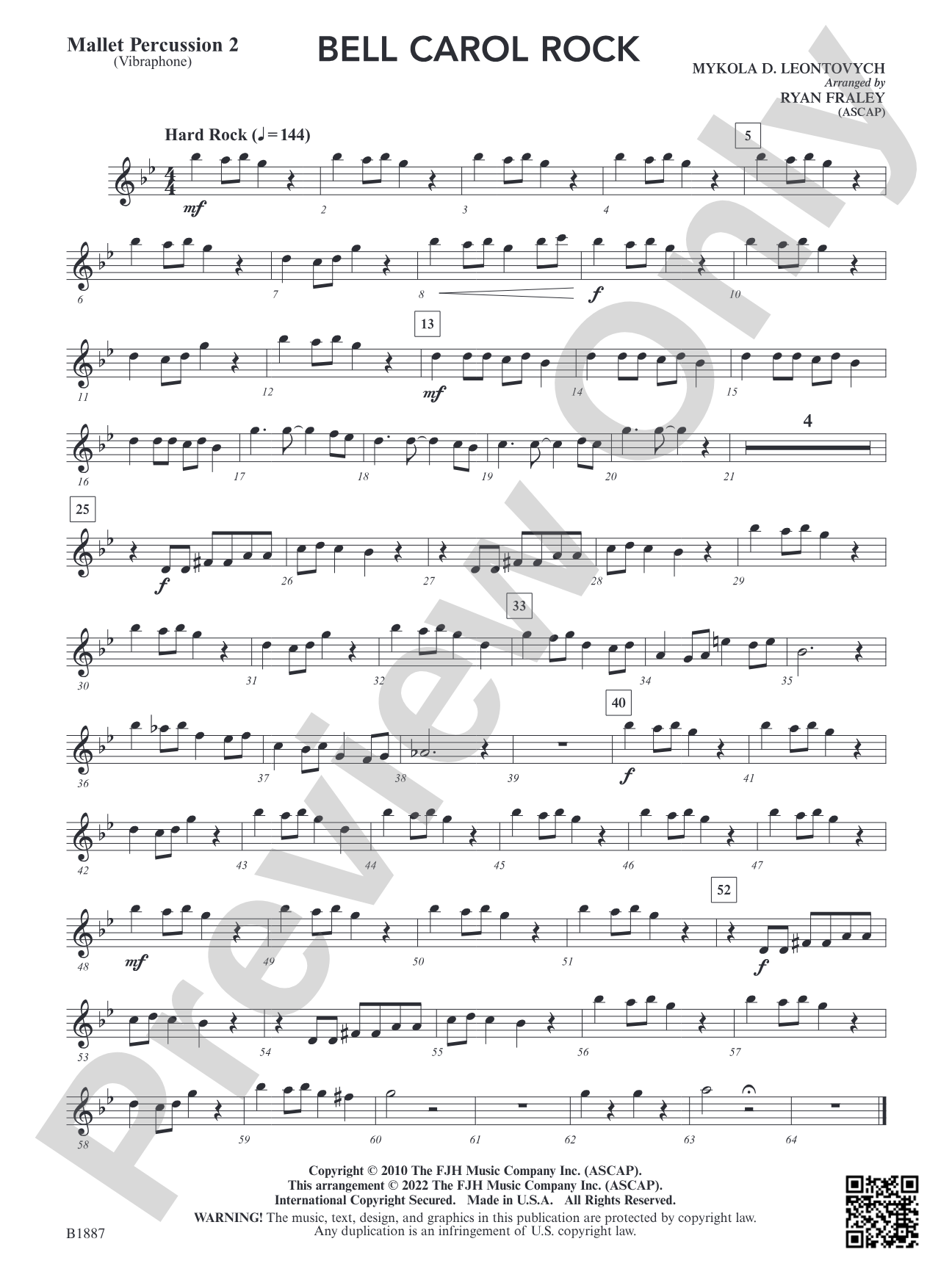 Bell Carol Rock: Mallet Percussion 2