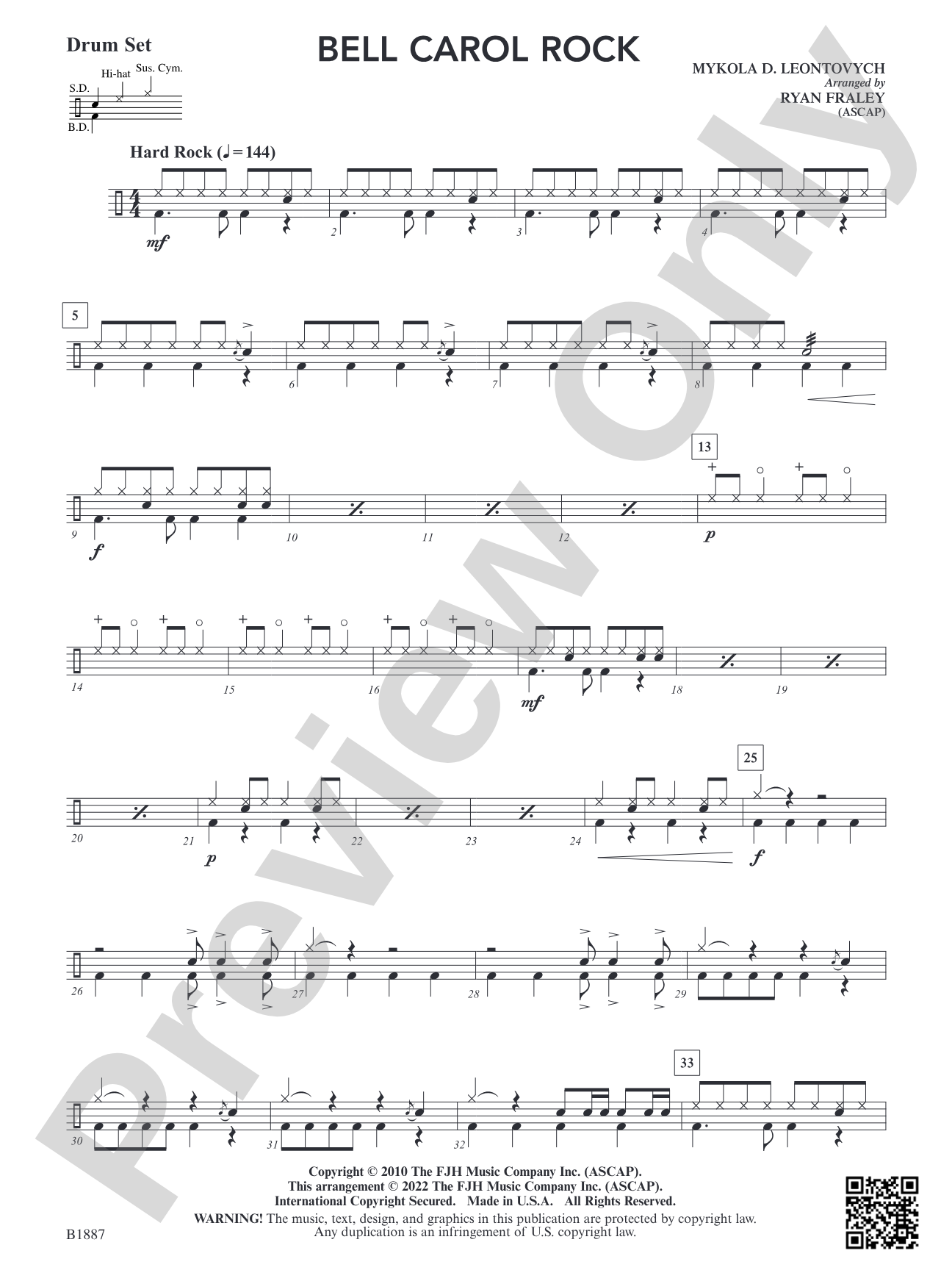 Bell Carol Rock: Opt. Drum Set