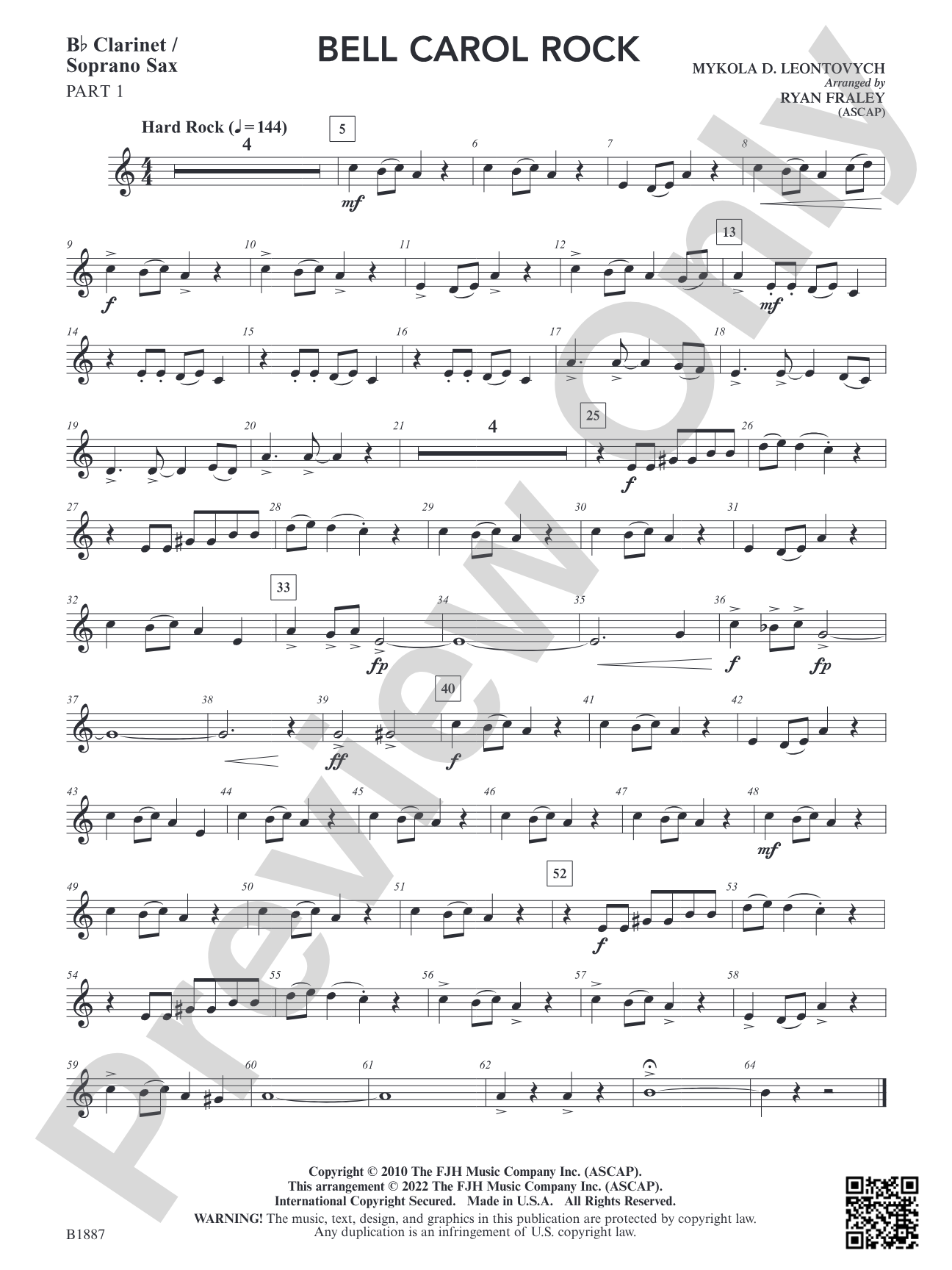 Bell Carol Rock: Part 1 - B-flat Clarinet / Soprano Sax
