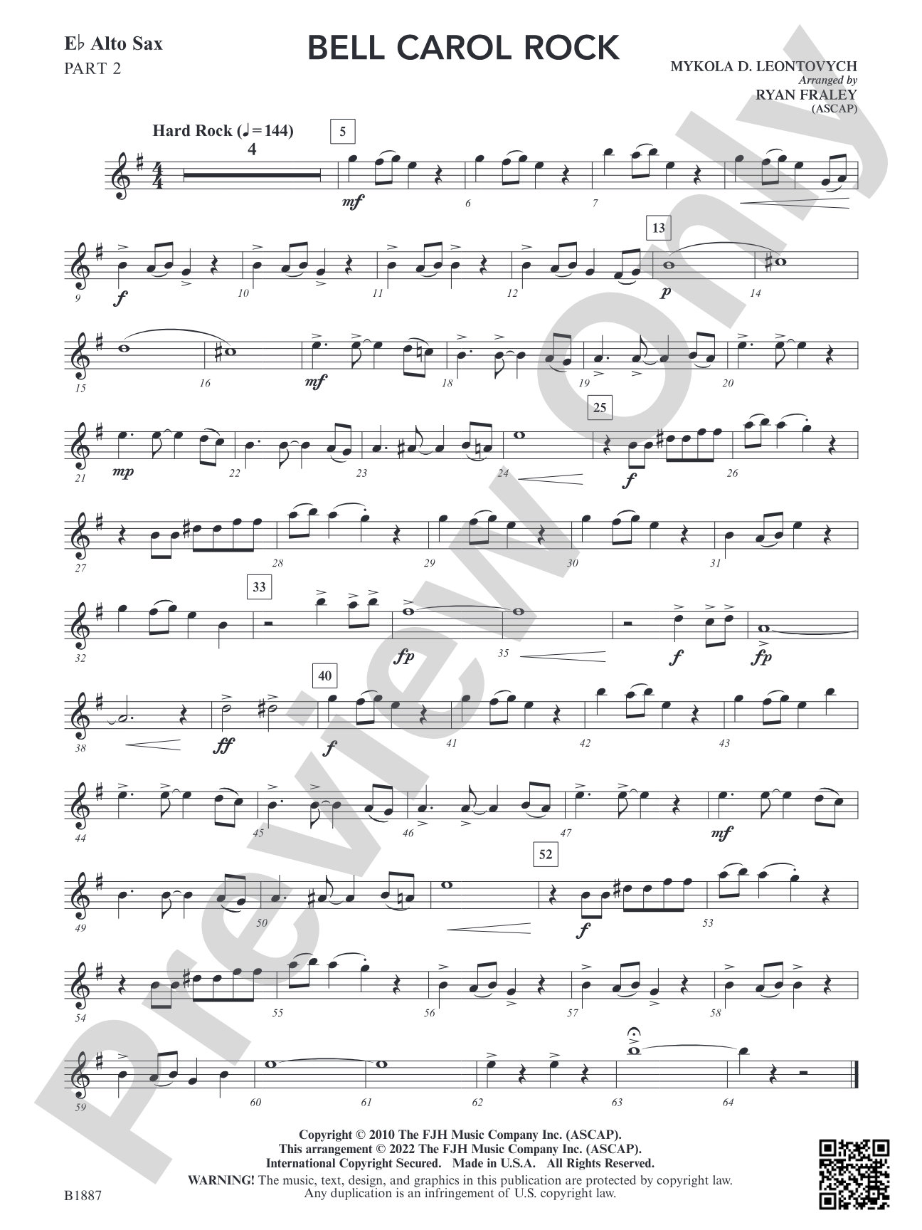 Bell Carol Rock: Part 2 - E-flat Alto Sax