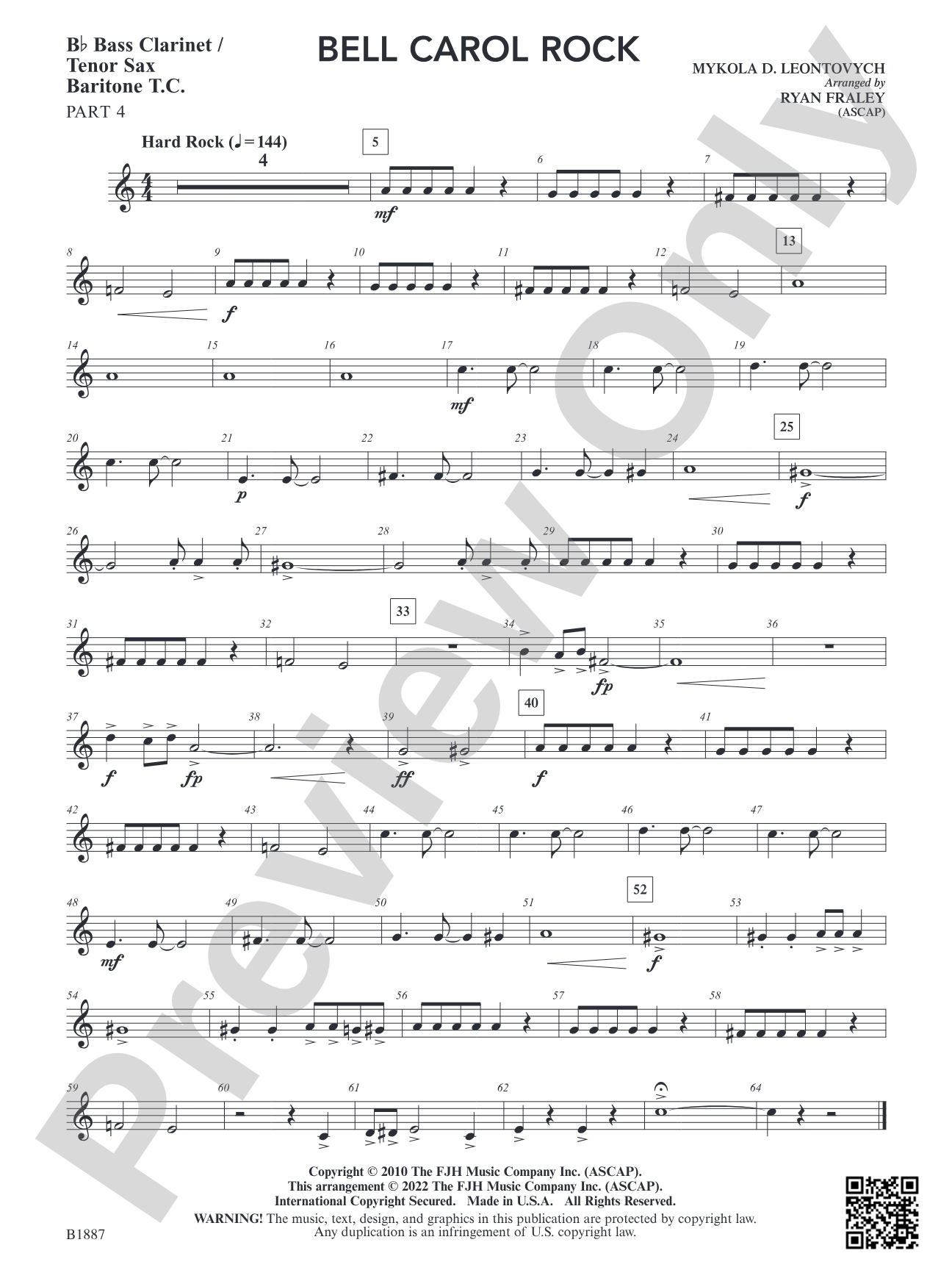 Bell Carol Rock: Part 4 - B-flat Bass Clarinet / Tenor Sax