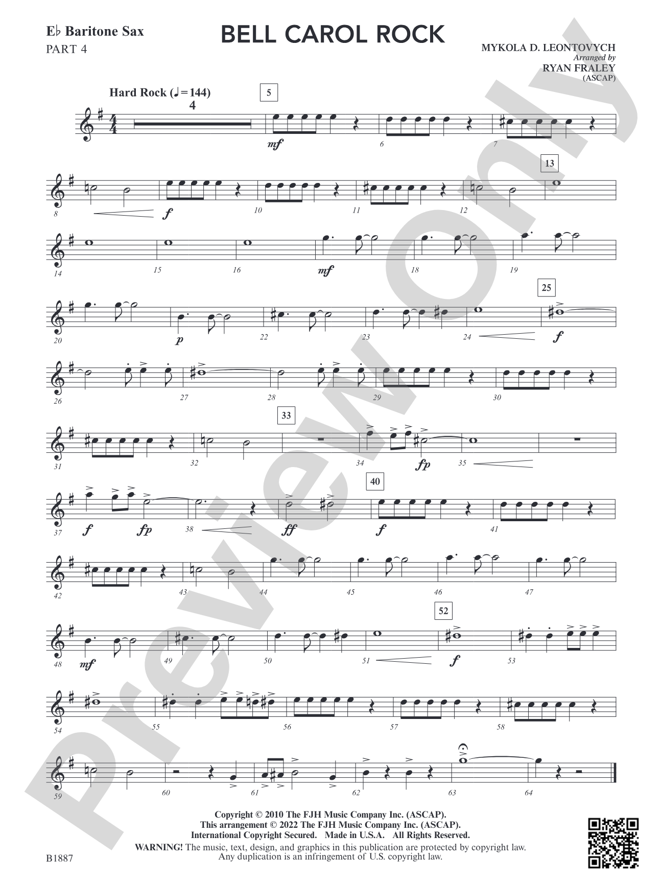 Bell Carol Rock: Part 4 - E-flat Baritone Sax (Alto Clarinet)
