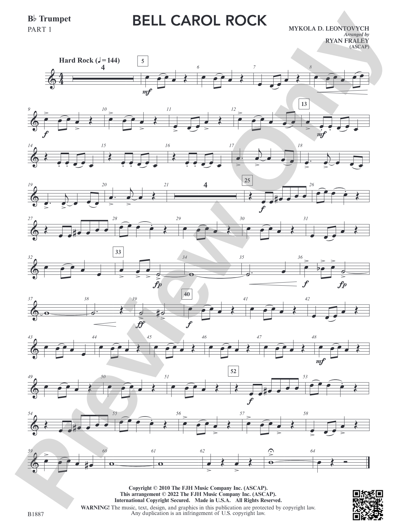 Bell Carol Rock: Part 1 - B-flat Trumpet
