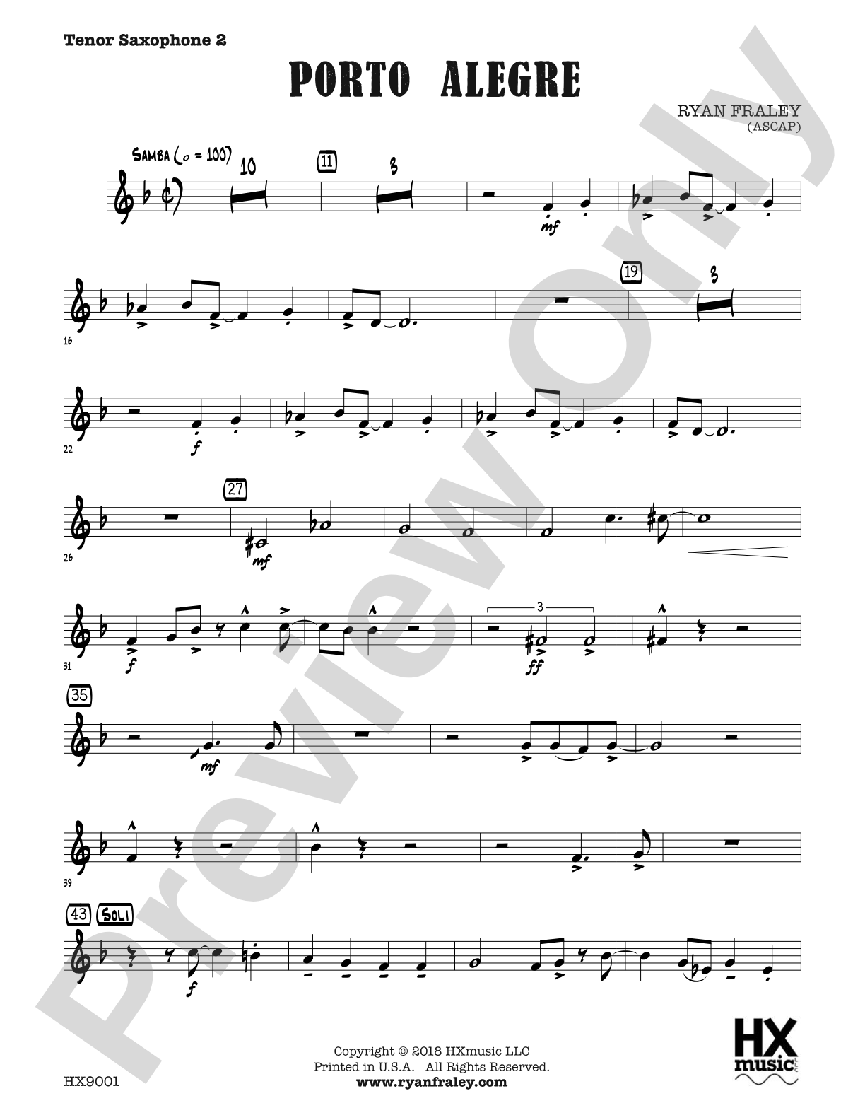 Porto Alegre: B-flat Tenor Saxophone 2