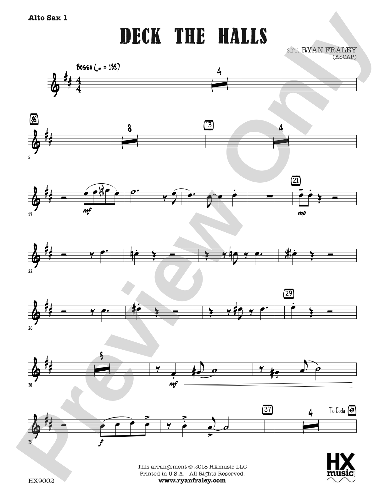Deck the Halls: E-flat Alto Saxophone 1