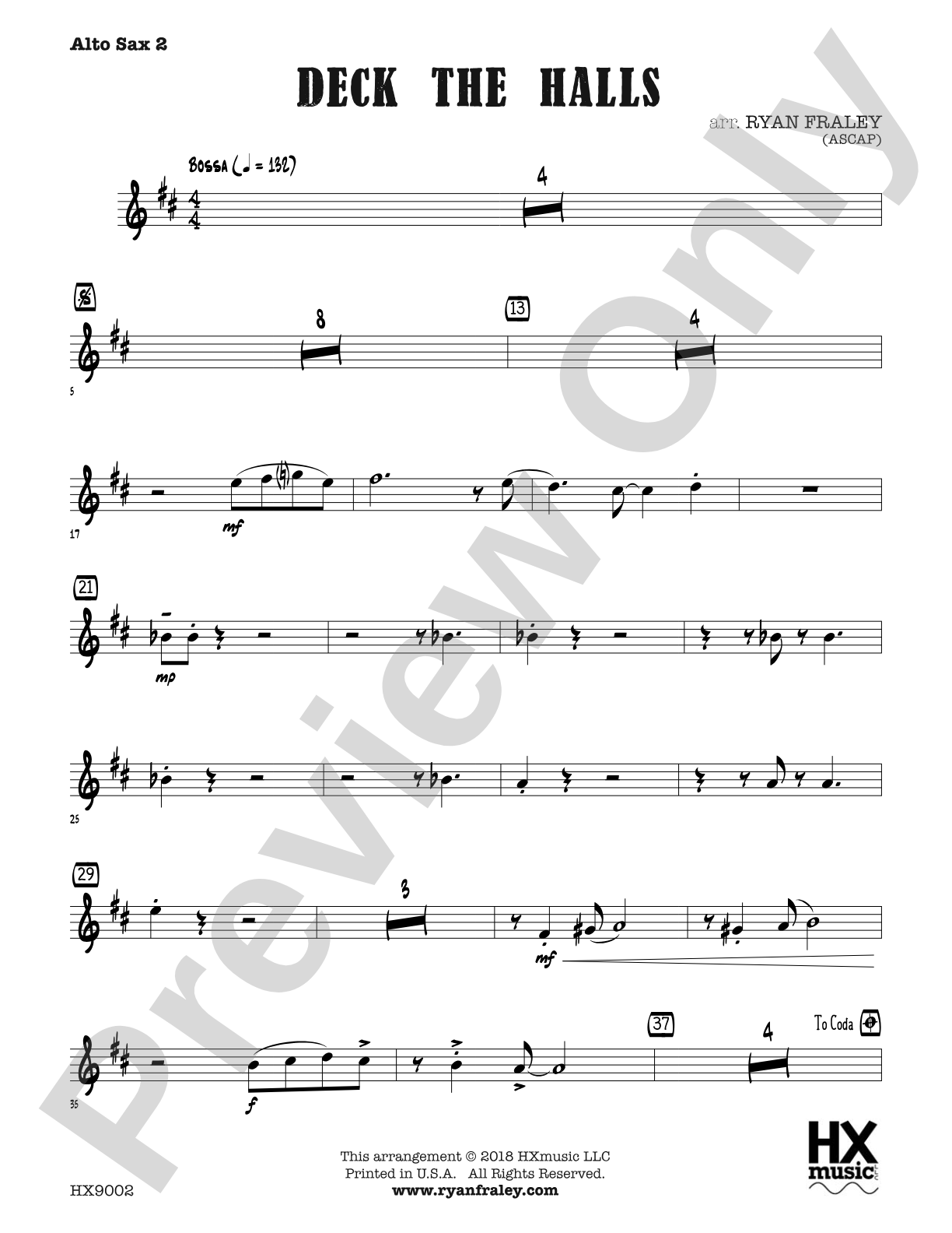 Deck the Halls: E-flat Alto Saxophone 2
