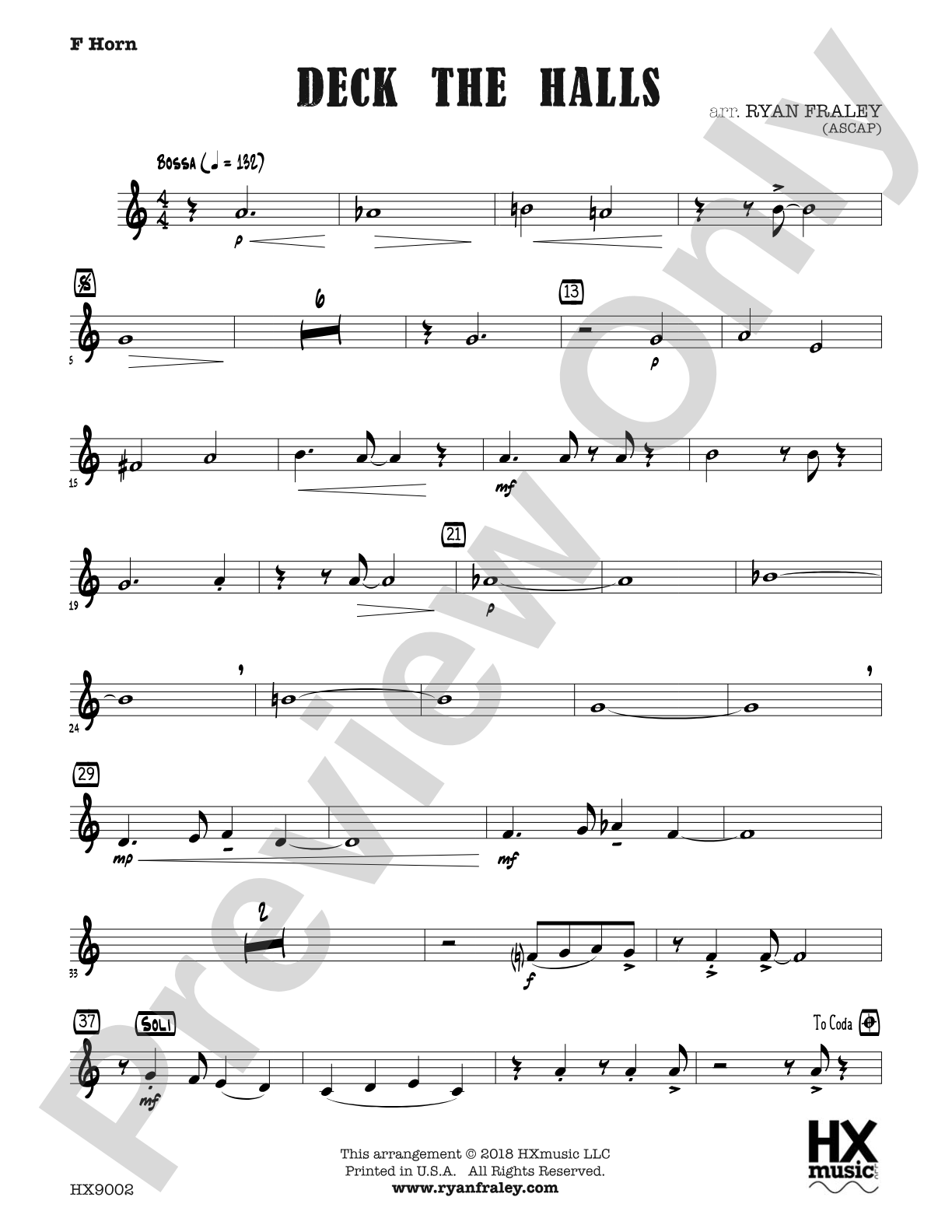 Deck the Halls: F Horn