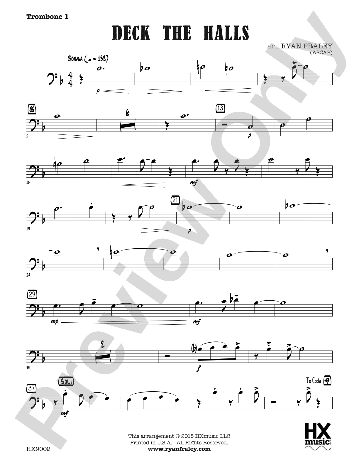 Deck the Halls: Trombone 1