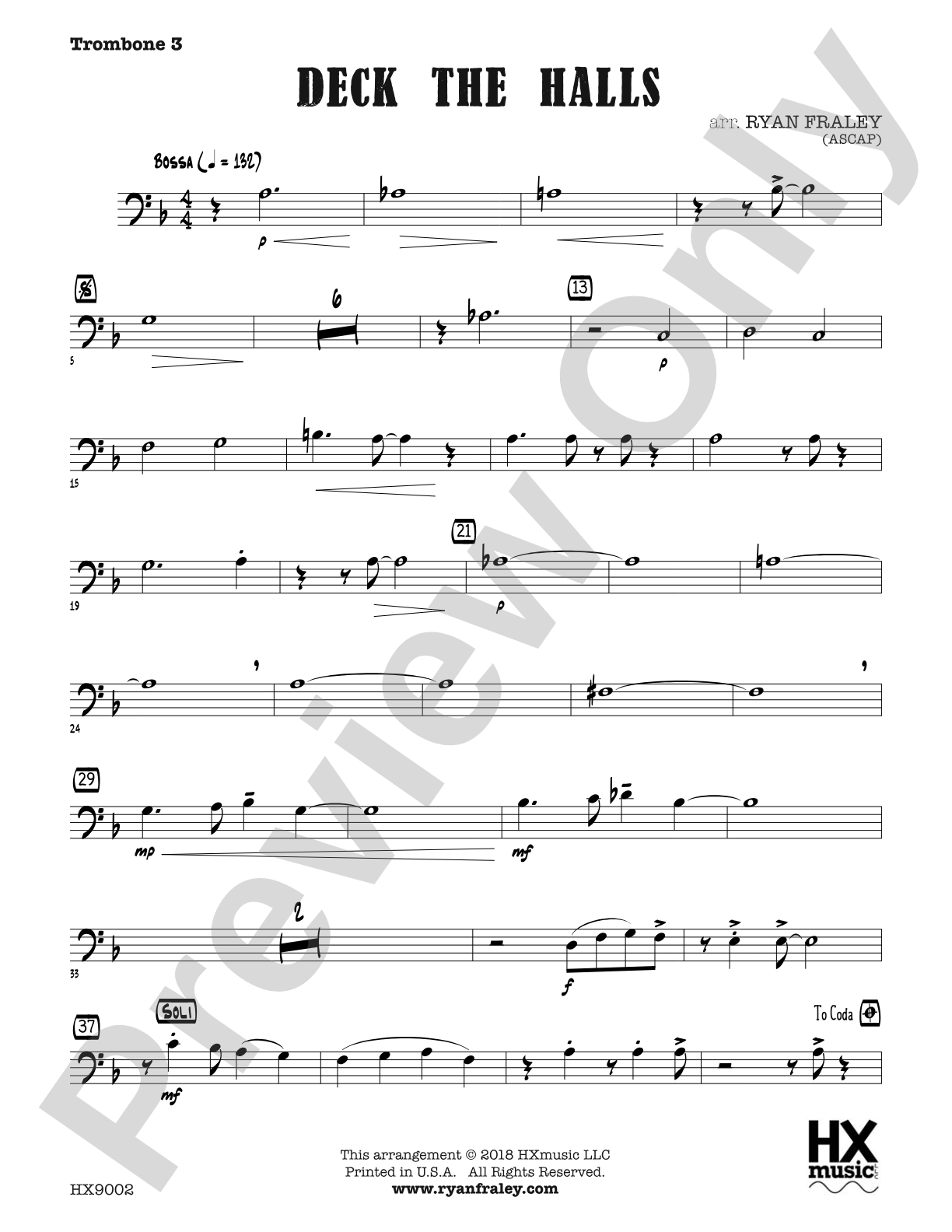 Deck the Halls: Trombone 3