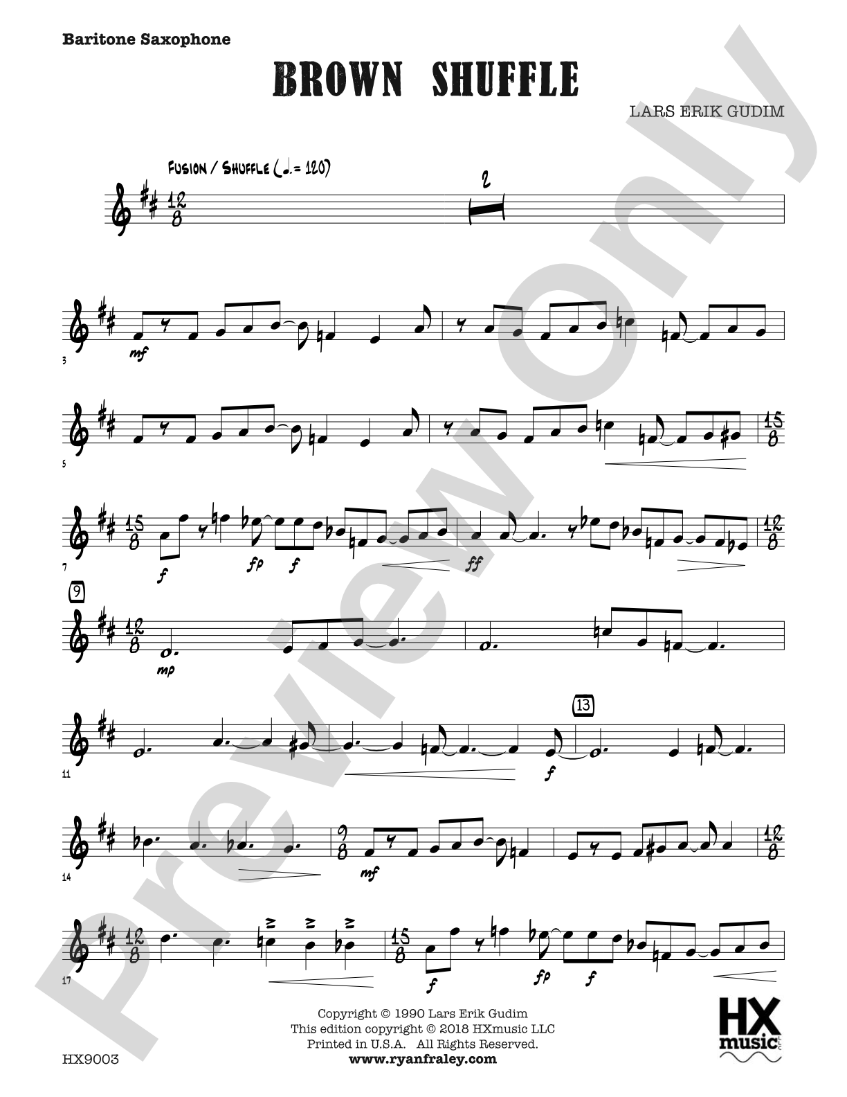 Brown Shuffle: E-flat Baritone Saxophone