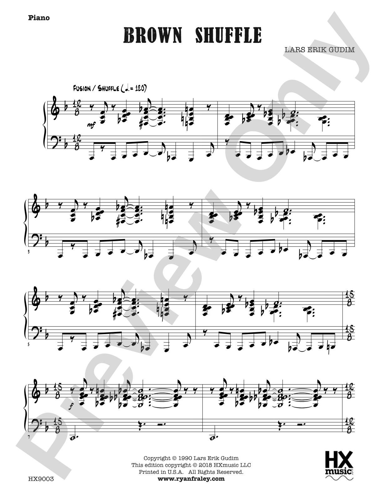 Brown Shuffle: Piano