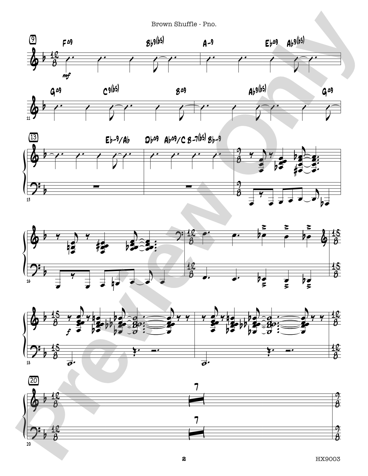 Brown Shuffle: Piano
