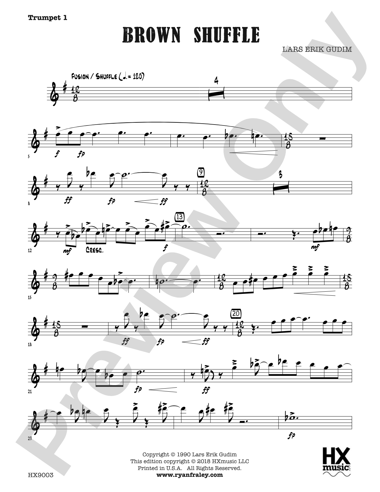Brown Shuffle: B-flat Trumpet 1