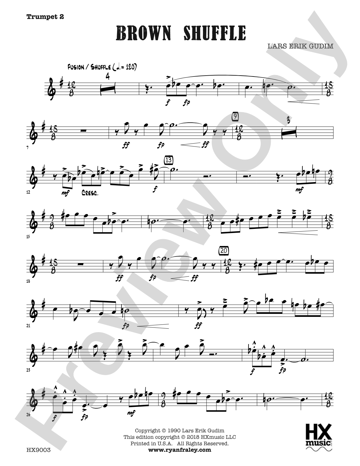 Brown Shuffle: B-flat Trumpet 2