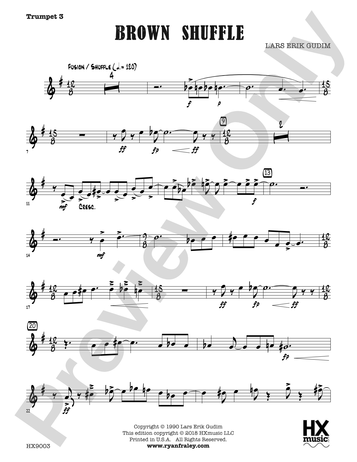 Brown Shuffle: B-flat Trumpet 3