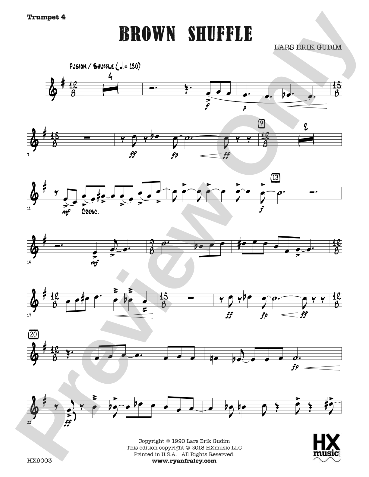 Brown Shuffle: B-flat Trumpet 4
