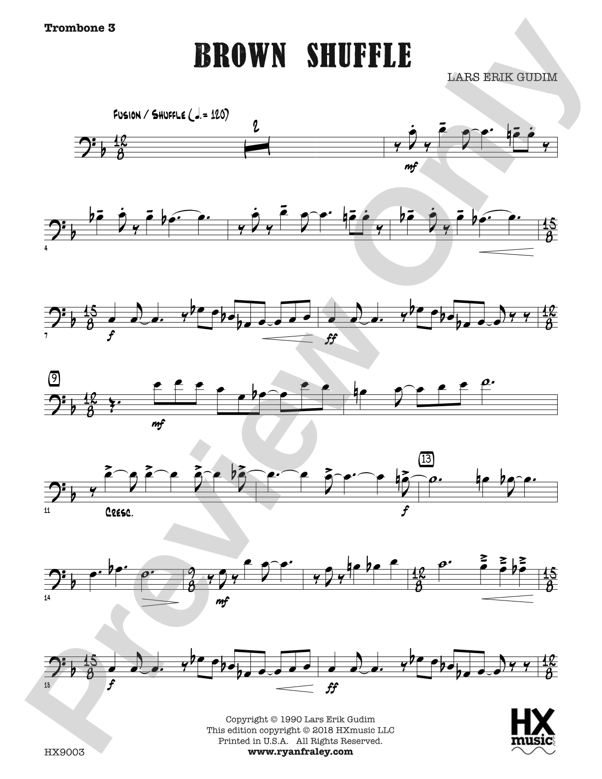 Brown Shuffle: Trombone 3