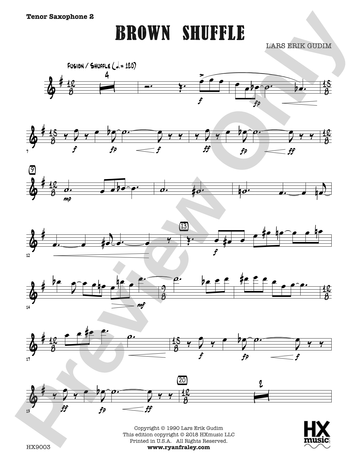 Brown Shuffle: B-flat Tenor Saxophone 2