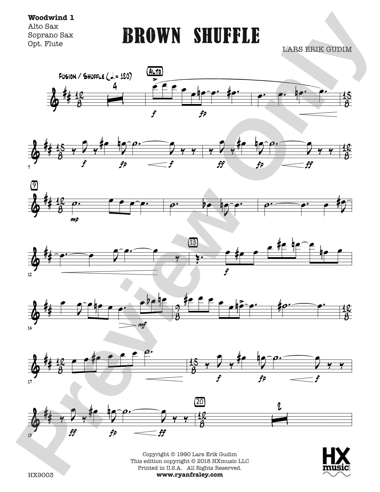 Brown Shuffle: Woodwinds 1