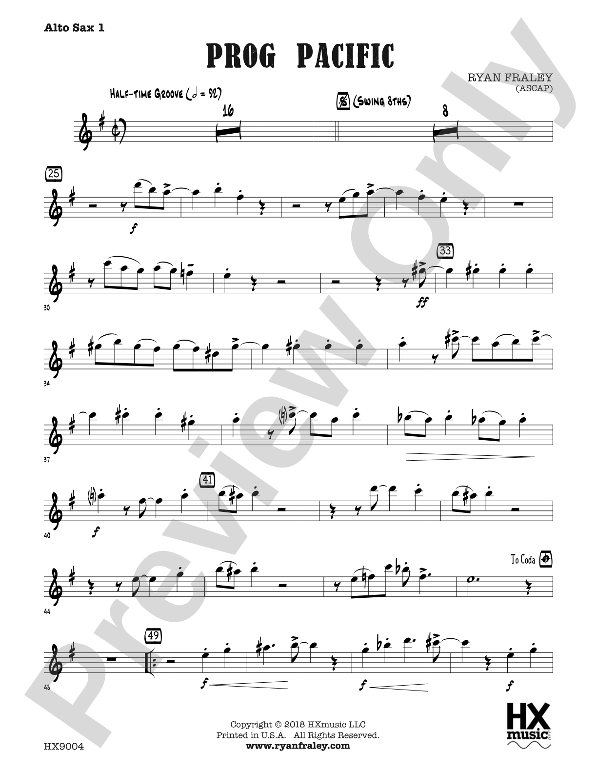 Prog Pacific: E-flat Alto Saxophone 1
