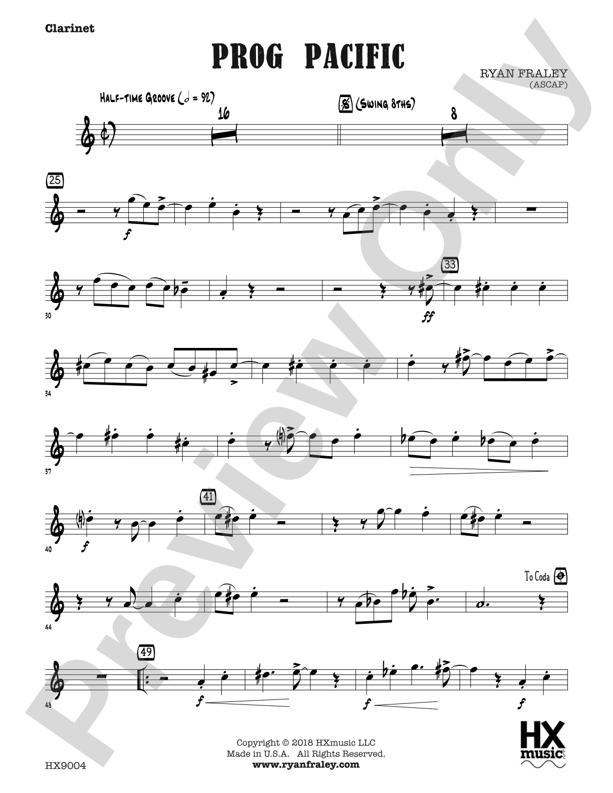 Prog Pacific: B-flat Clarinet