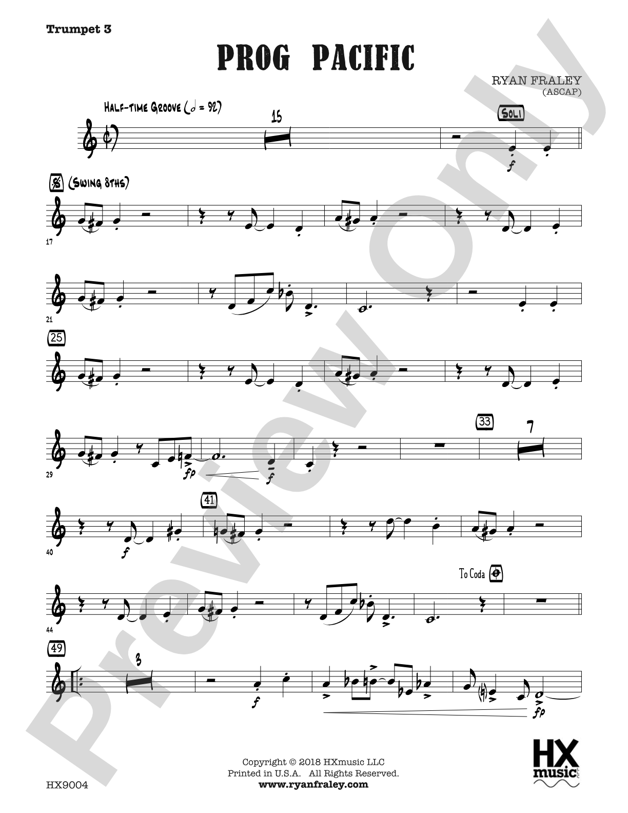 Prog Pacific: B-flat Trumpet 3