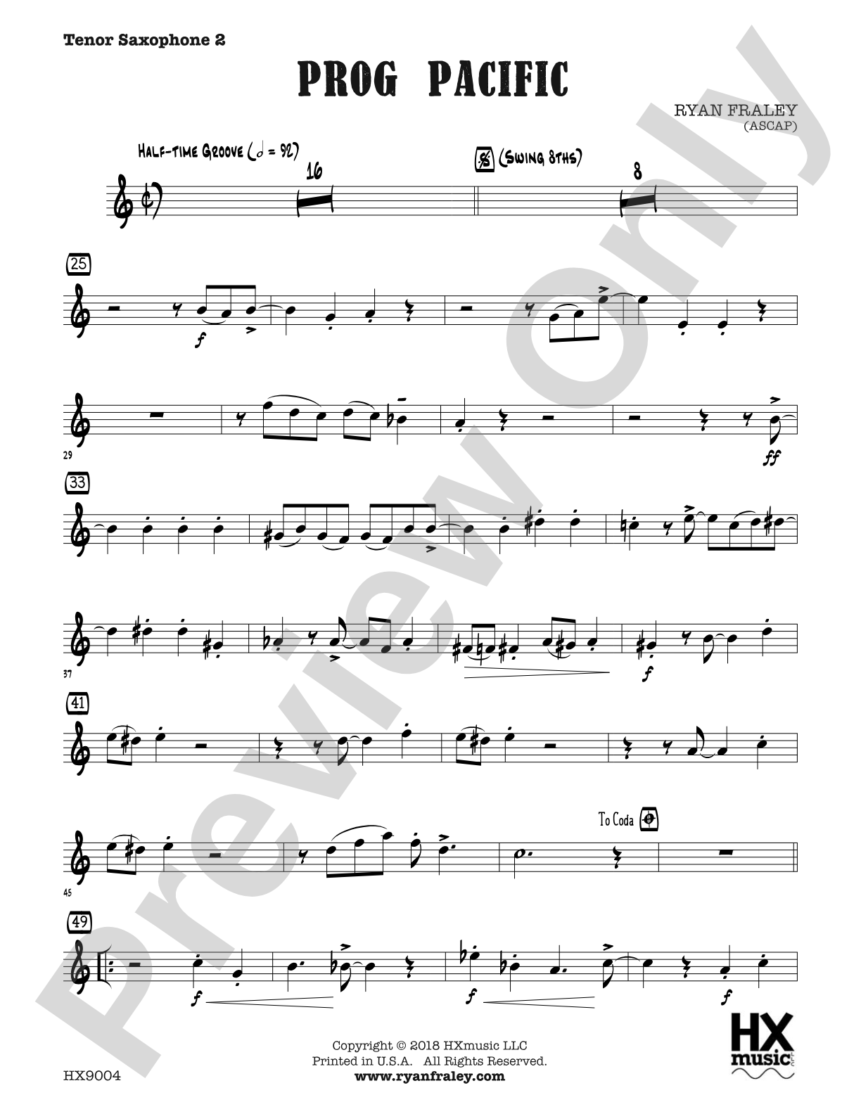 Prog Pacific: B-flat Tenor Saxophone 2
