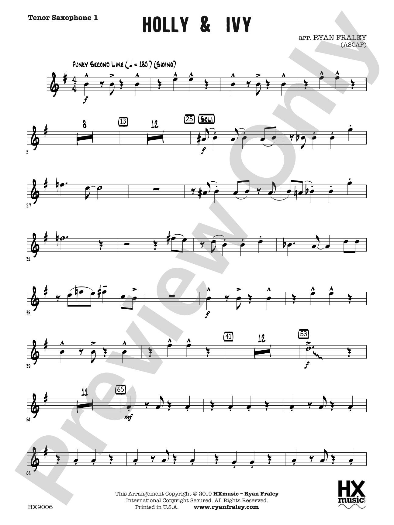 Holly & Ivy: B-flat Tenor Saxophone 1