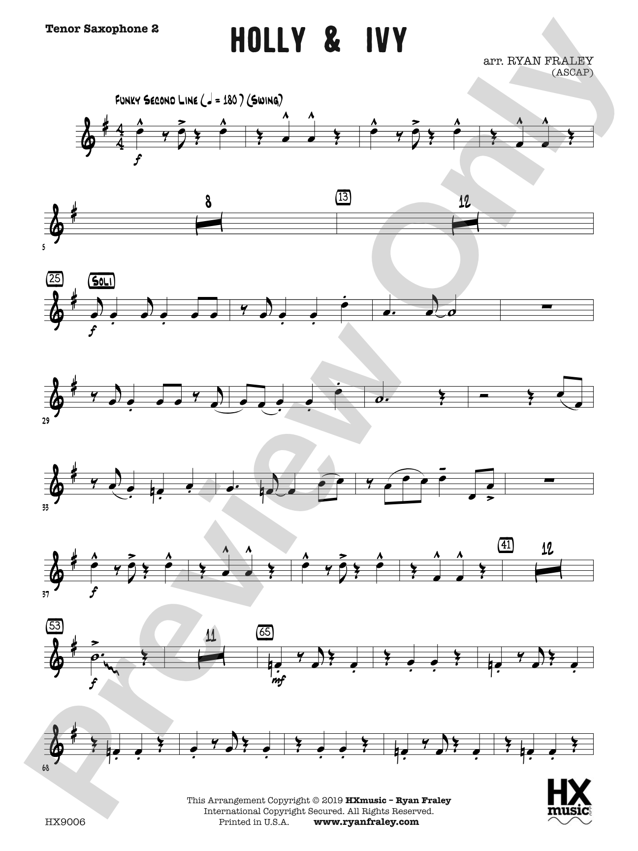 Holly & Ivy: B-flat Tenor Saxophone 2