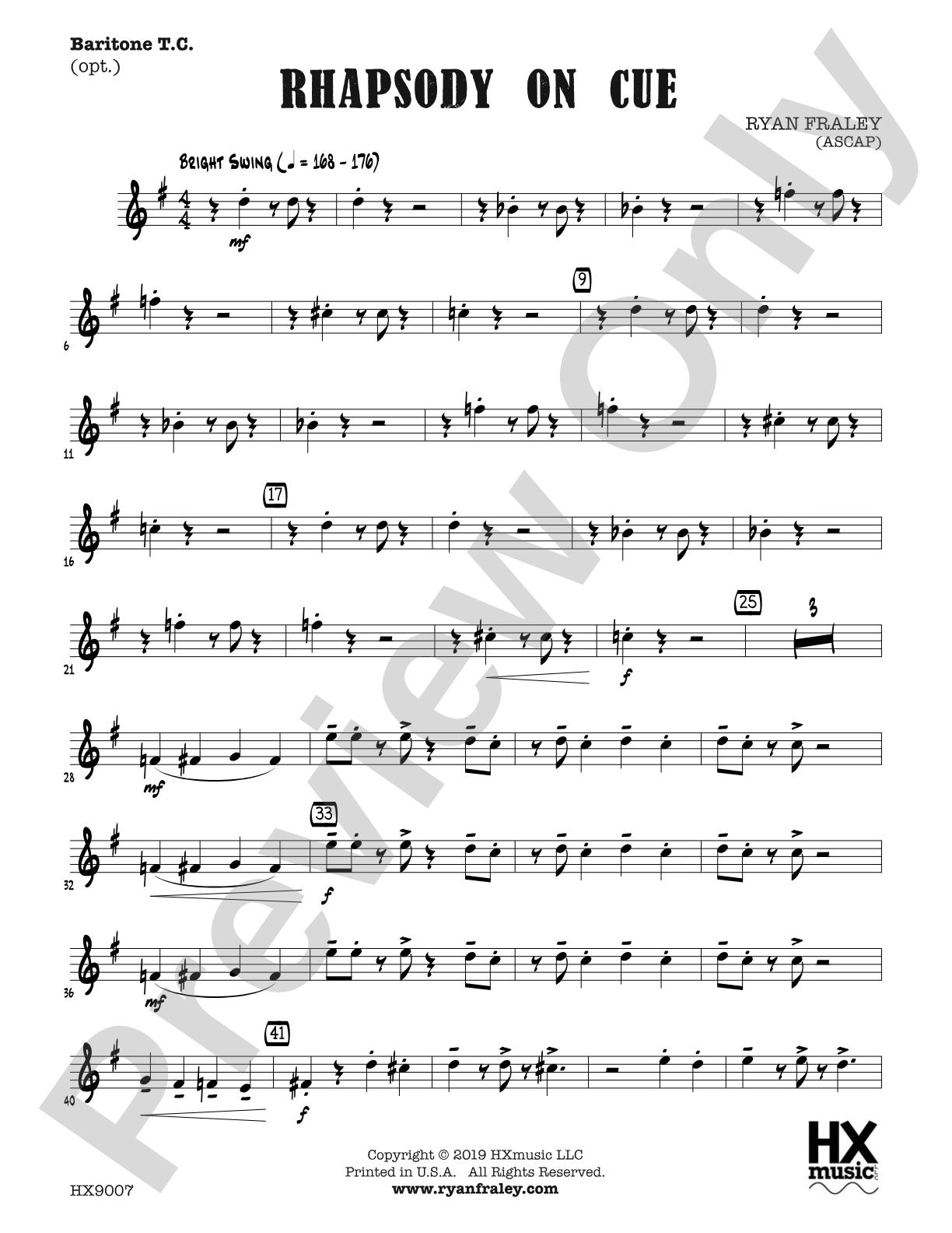 Rhapsody on Cue: Optional B-flat Baritone T.C.