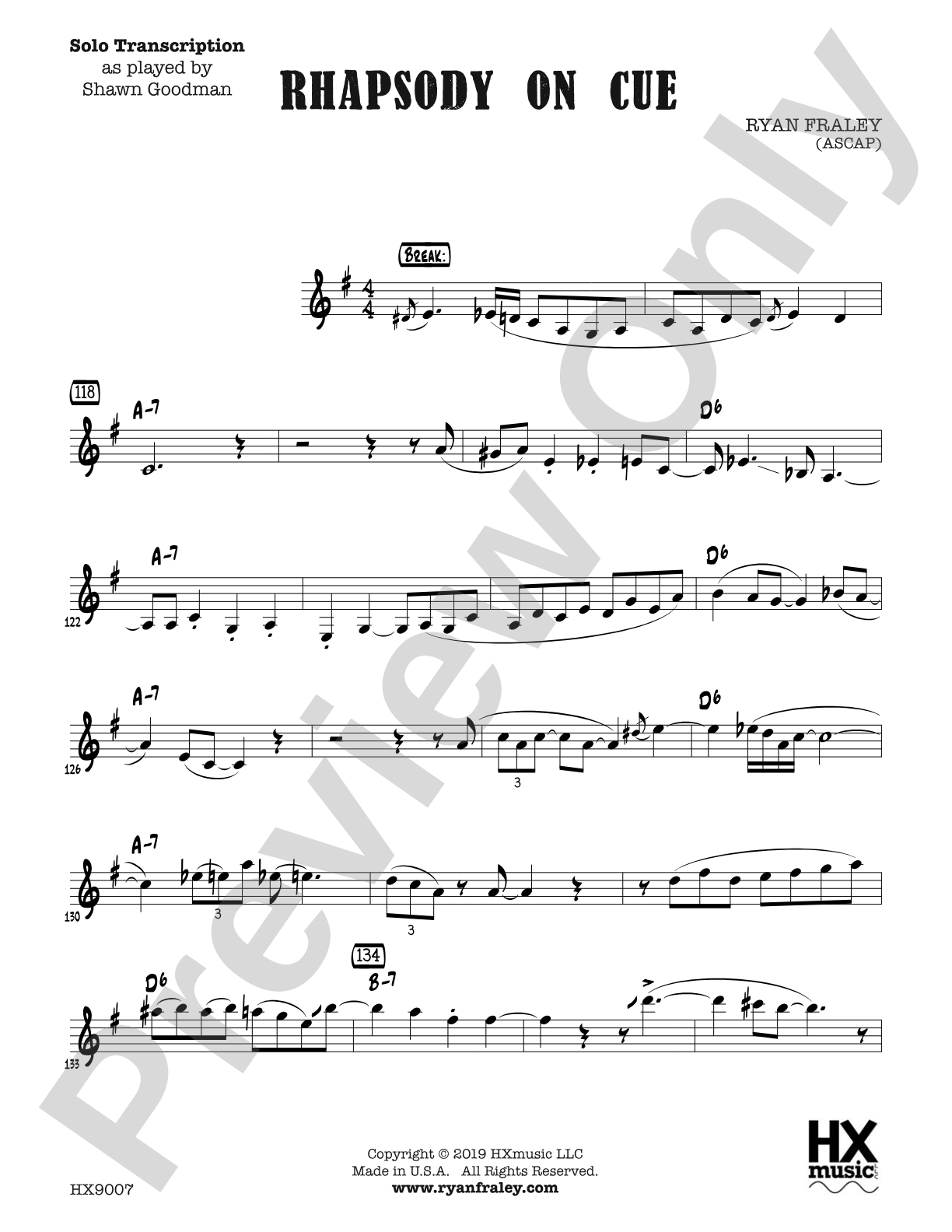 Rhapsody on Cue: Solo Transcription