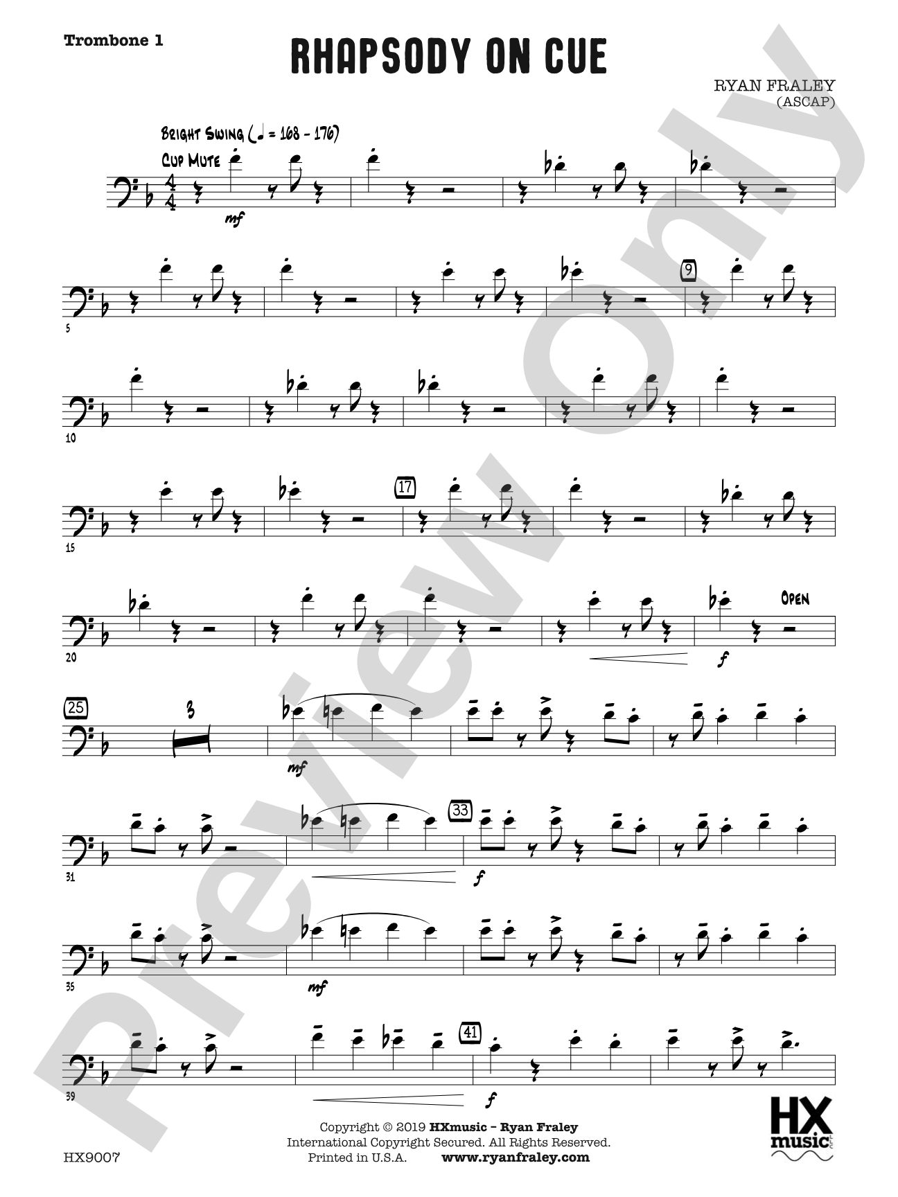 Rhapsody on Cue: Trombone 1