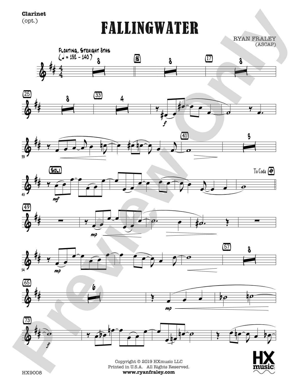 Fallingwater: Optional B-flat Clarinet