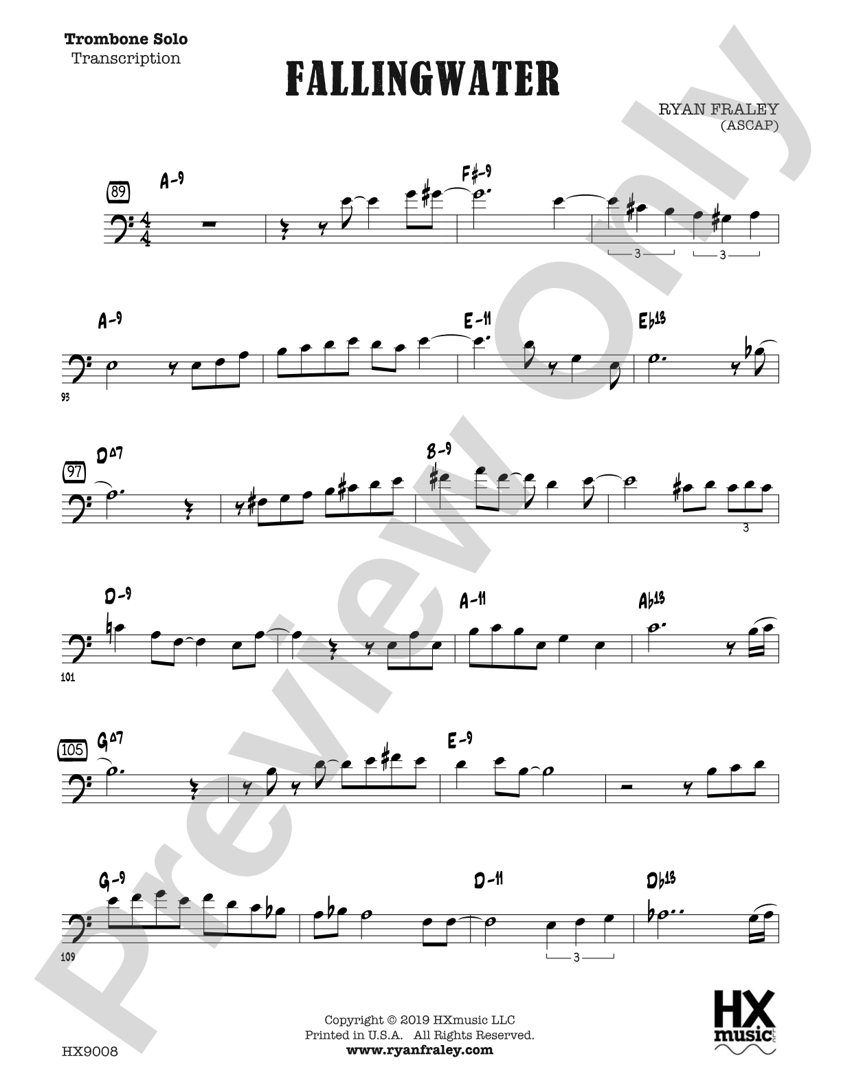 Fallingwater: Optional Trombone Solo Transcription