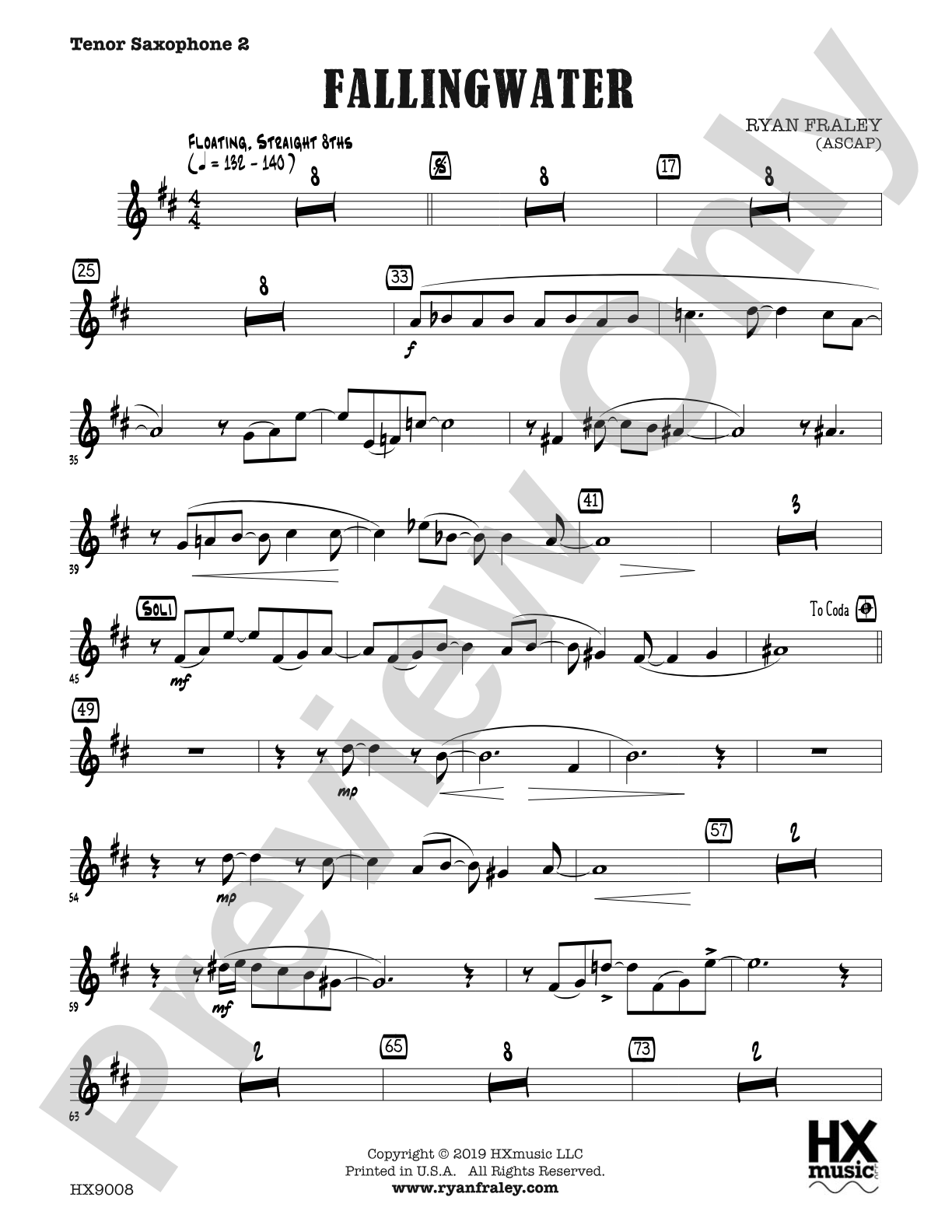 Fallingwater: B-flat Tenor Saxophone 2