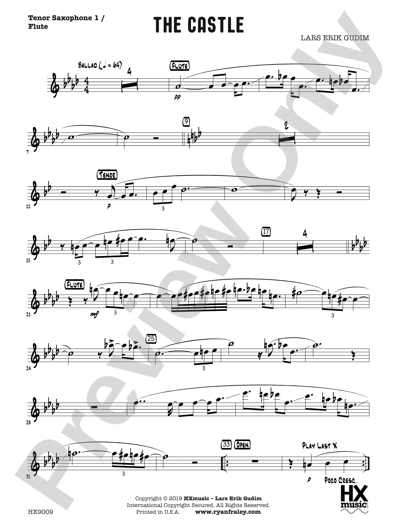 The Castle: B-flat Tenor Saxophone 1 / Flute