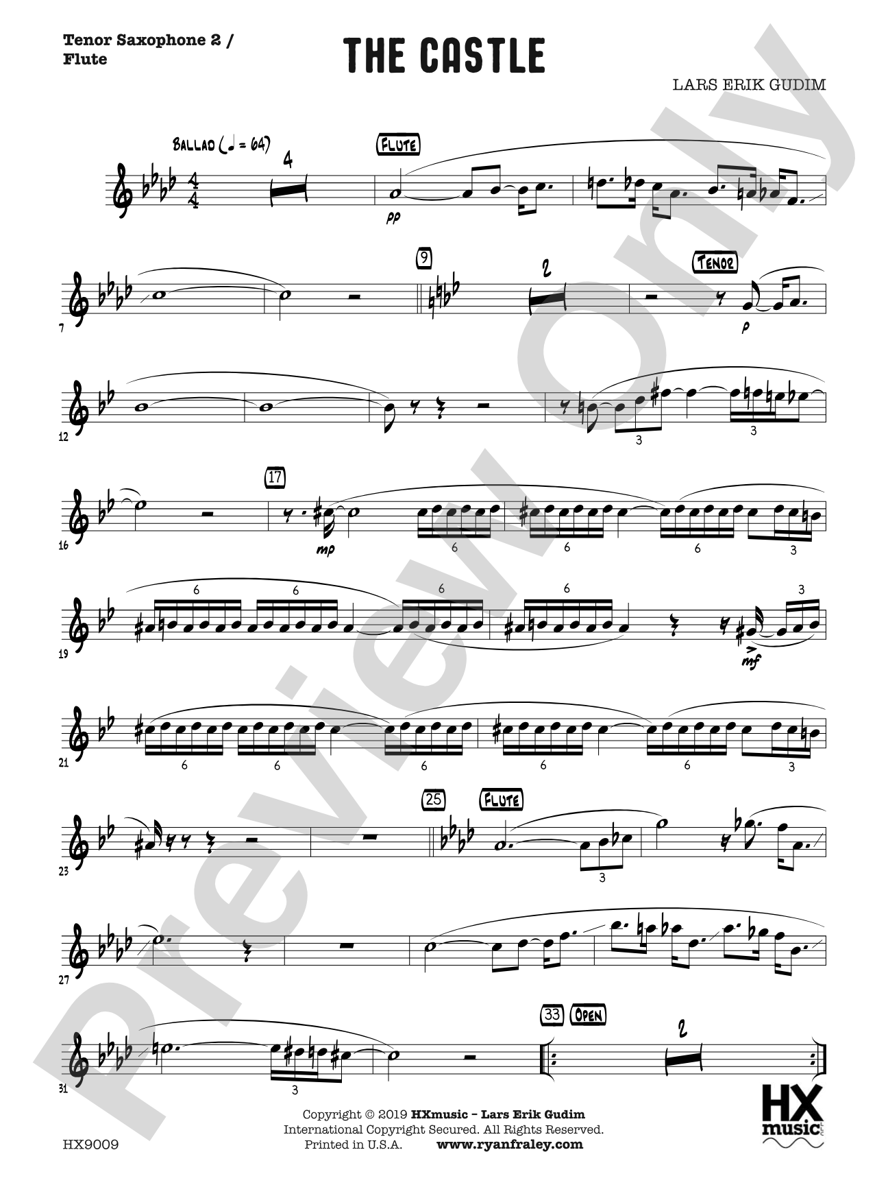 The Castle: B-flat Tenor Saxophone 2 / Flute