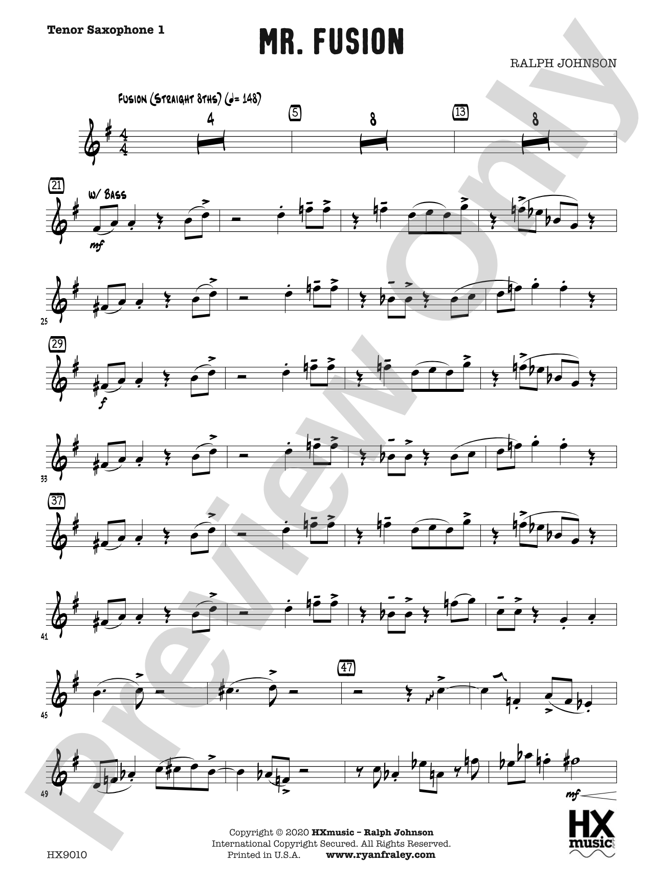 Mr. Fusion: B-flat Tenor Saxophone 1