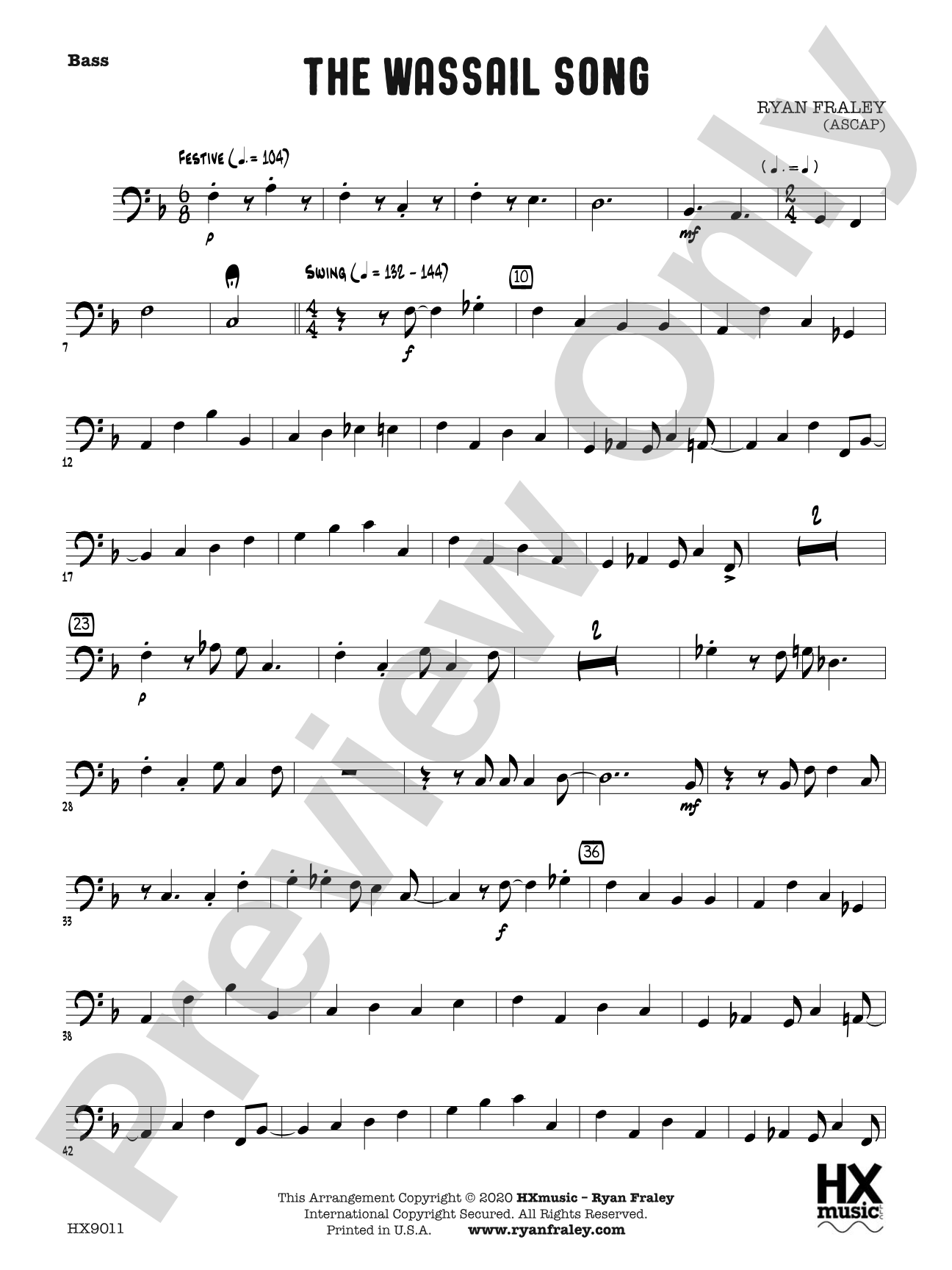 The Wassail Song: Bass