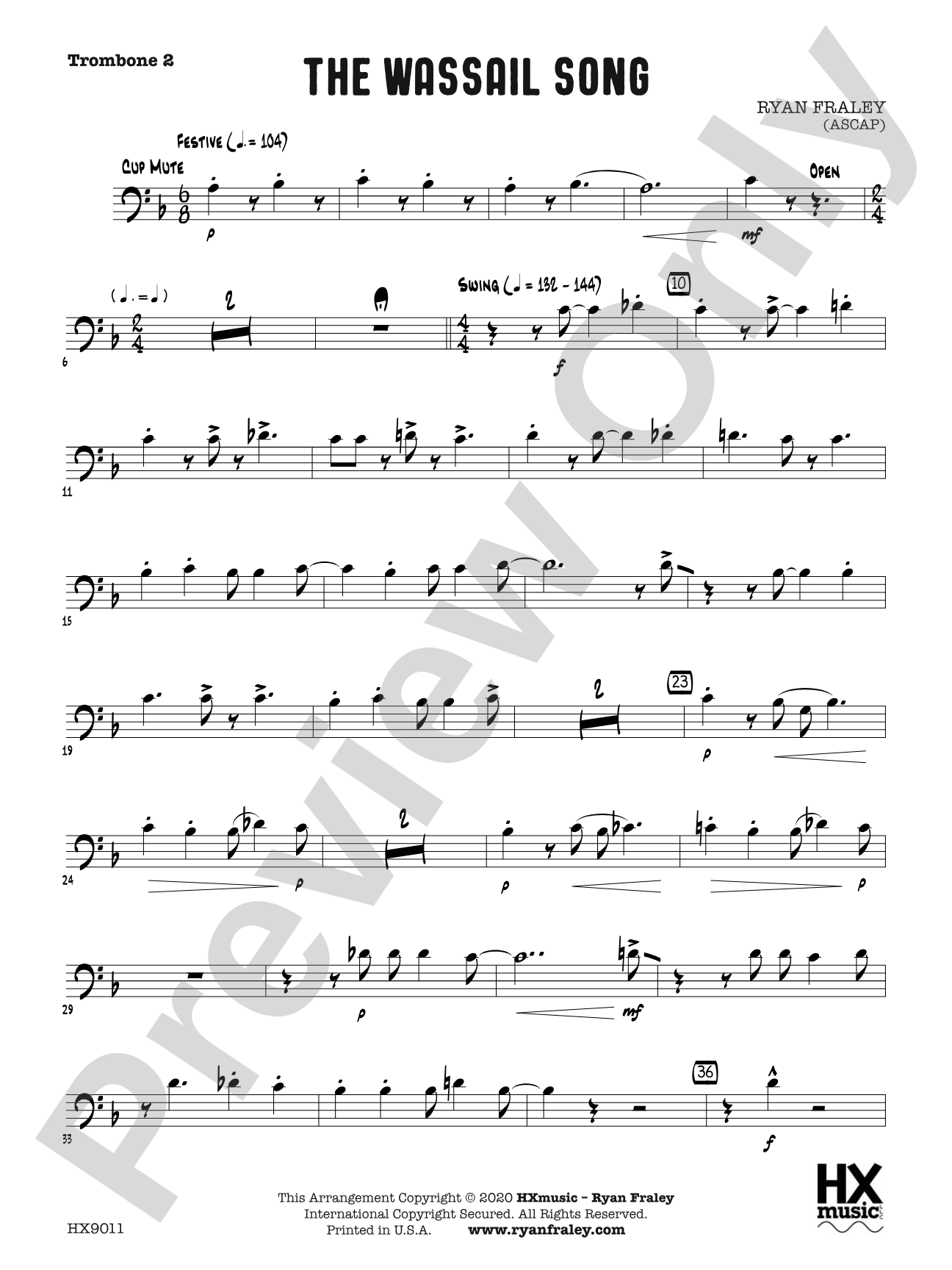 The Wassail Song: Trombone 2
