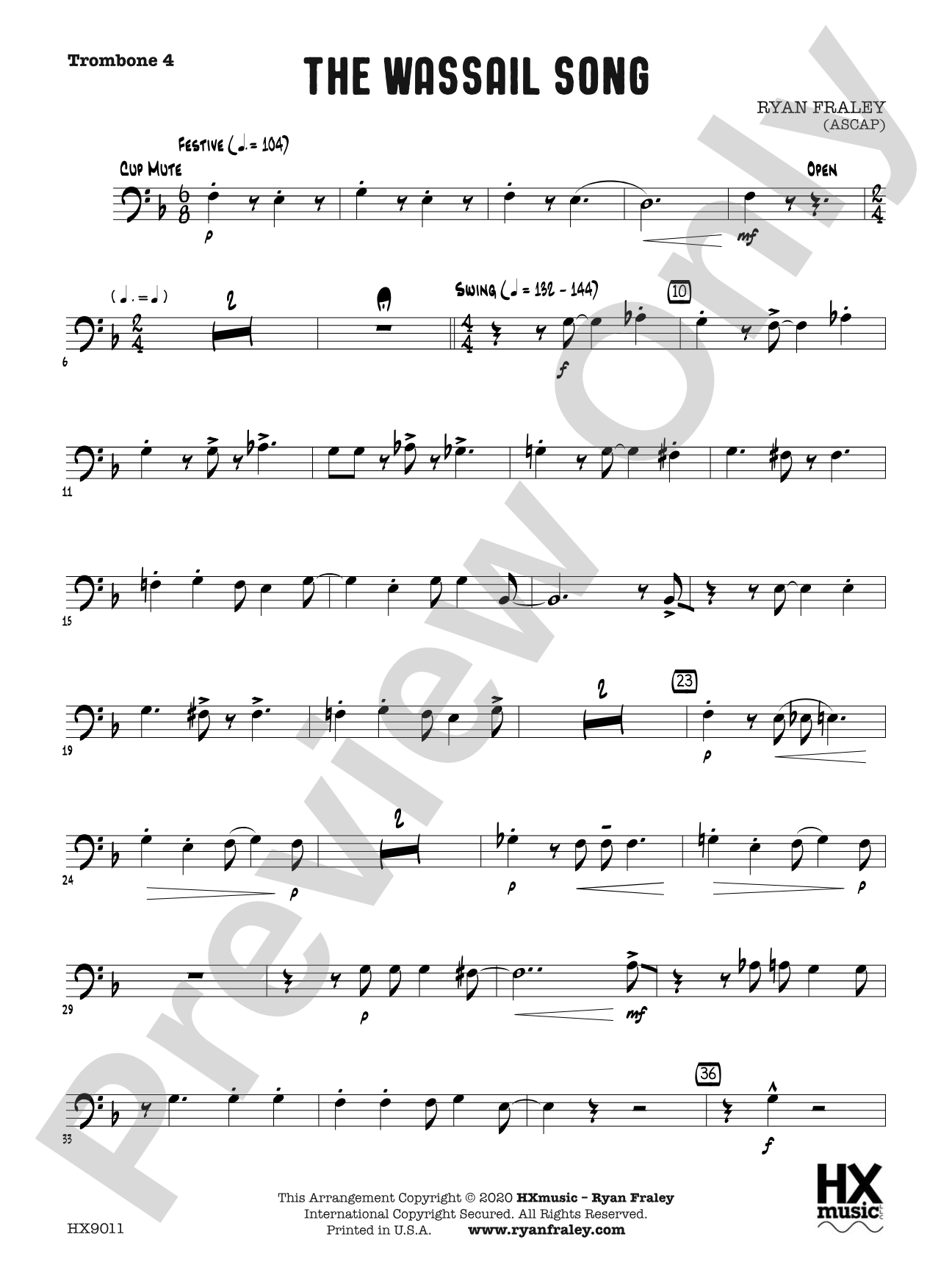The Wassail Song: Trombone 4