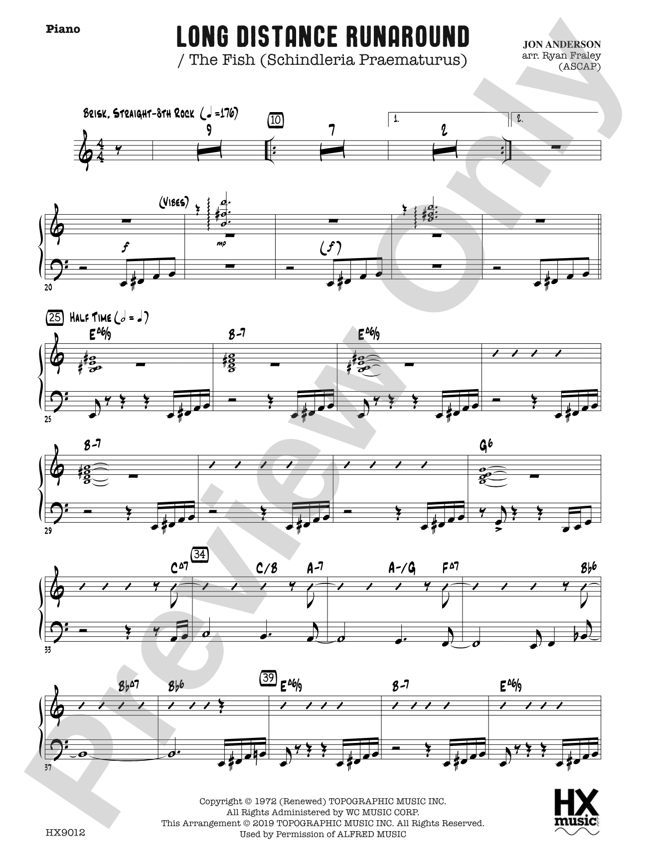 Long Distance Runaround: Piano