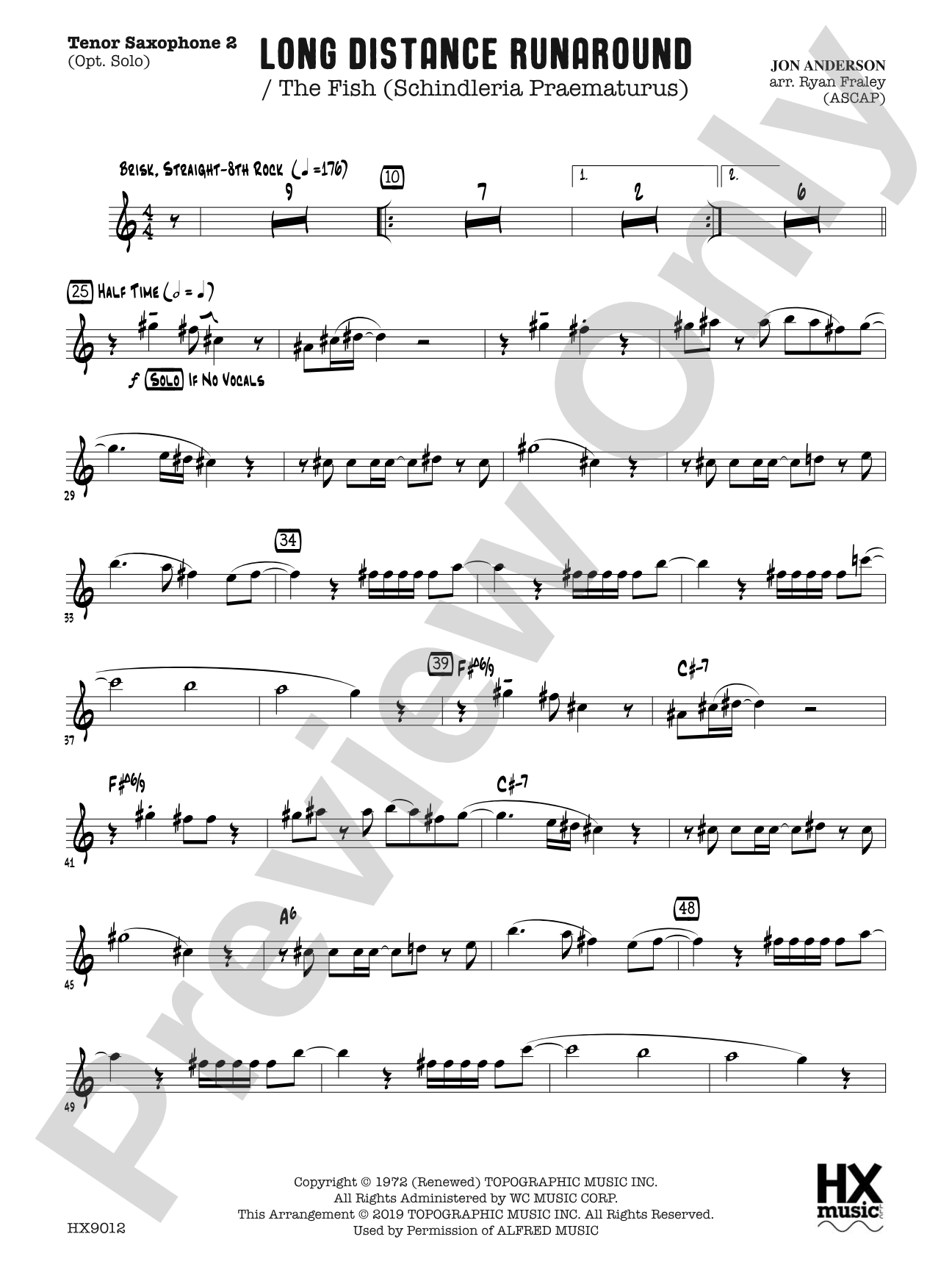 Long Distance Runaround: B-flat Tenor Saxophone 2