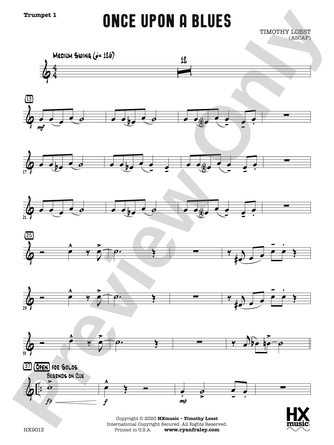Once Upon a Blues: B-flat Trumpet 1
