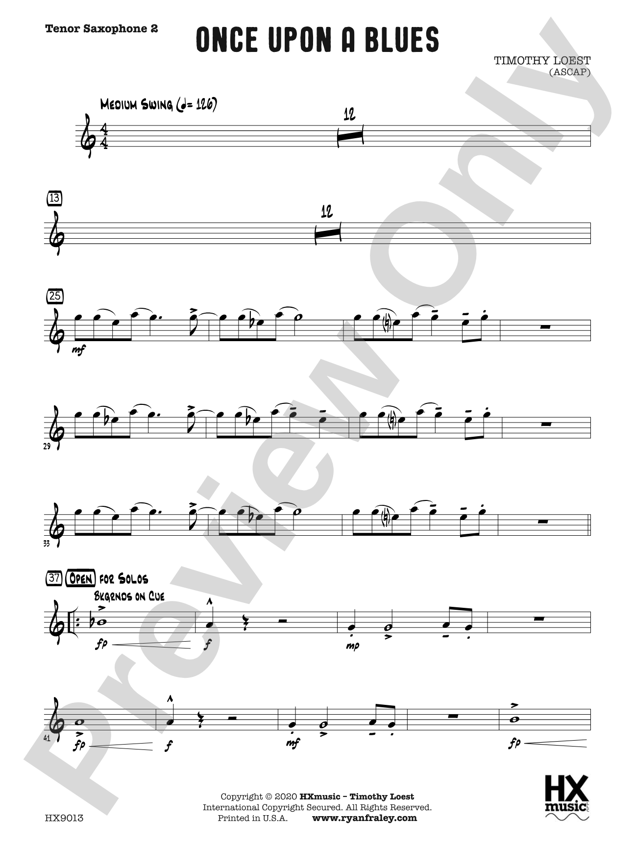 Once Upon a Blues: B-flat Tenor Saxophone 2