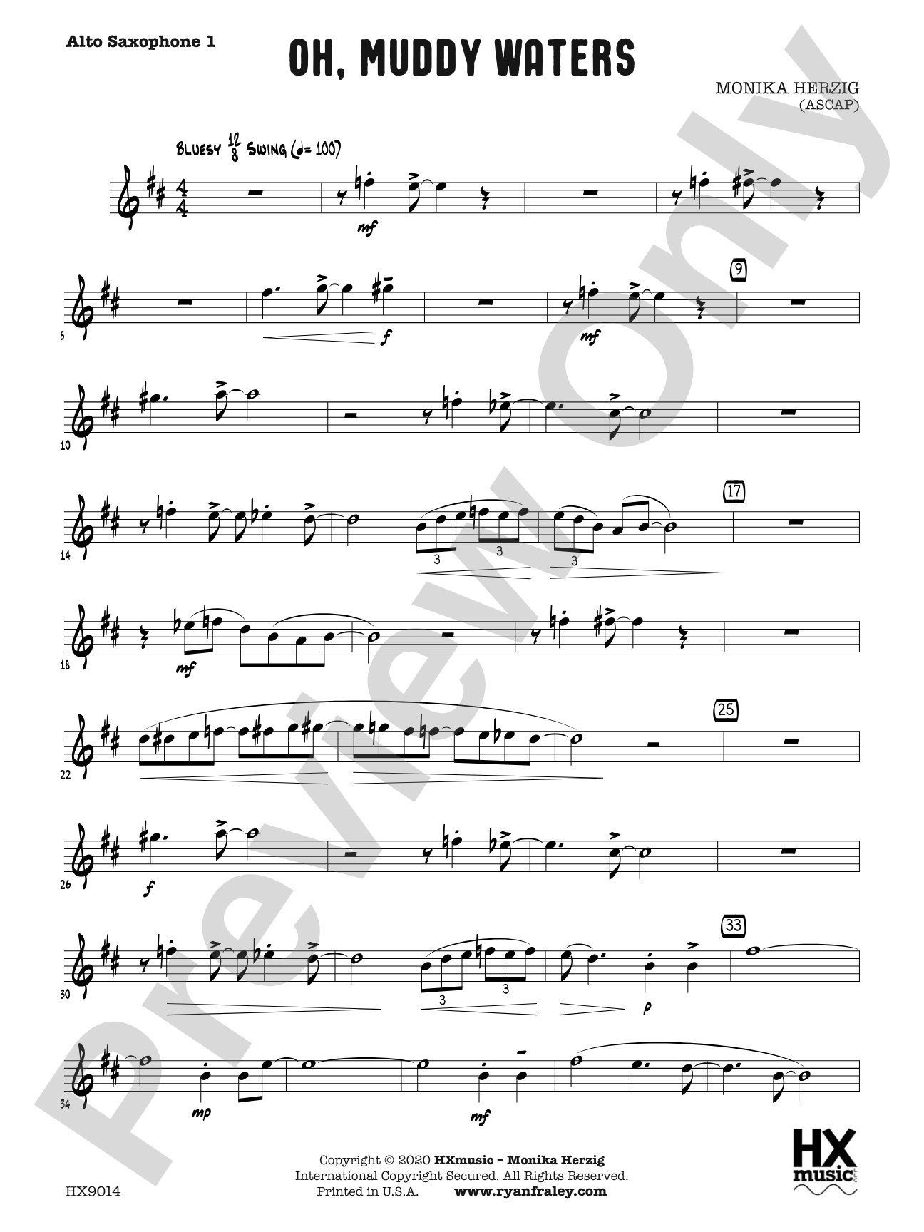 Oh, Muddy Waters: E-flat Alto Saxophone 1