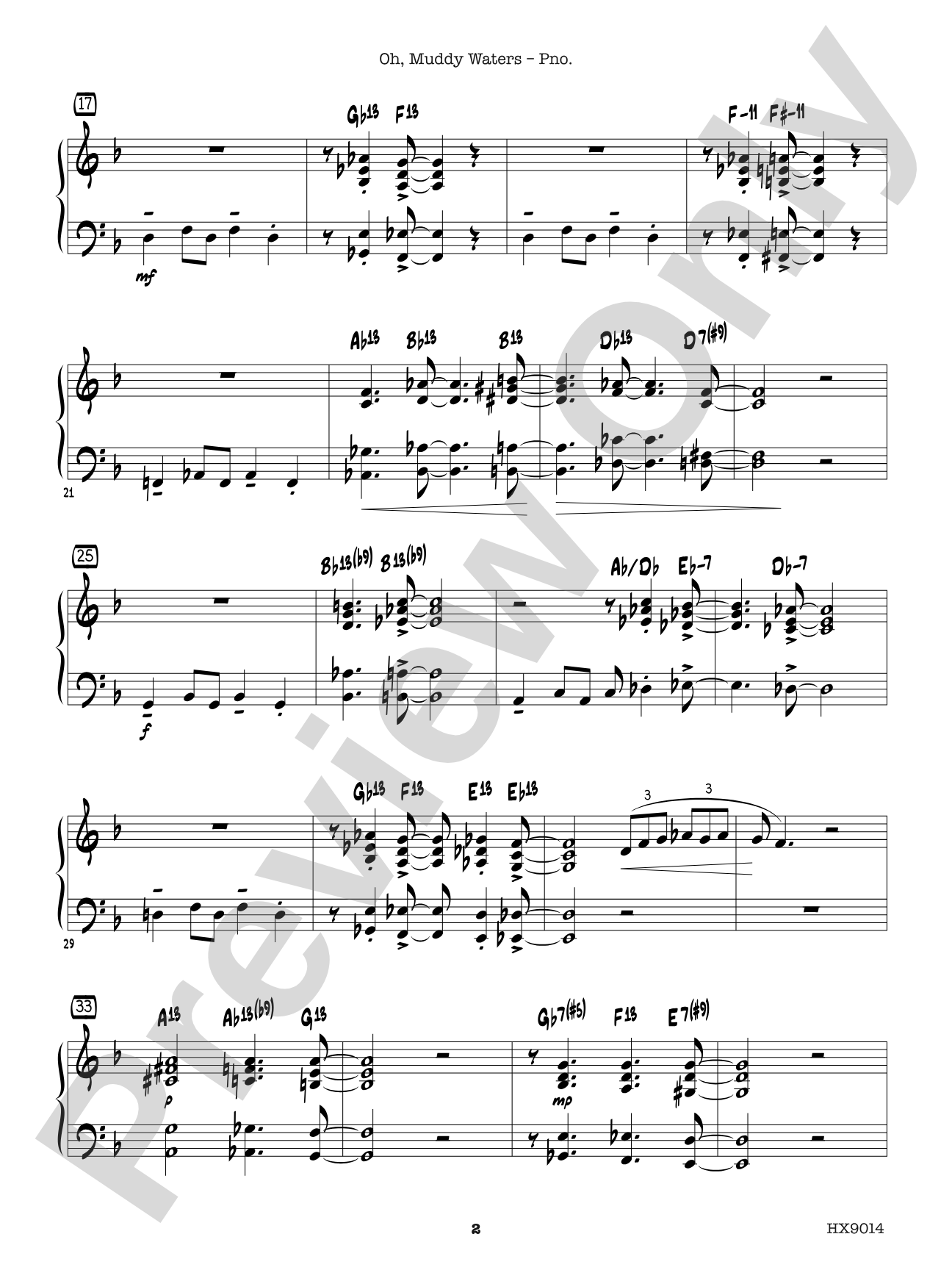 Oh, Muddy Waters: Piano