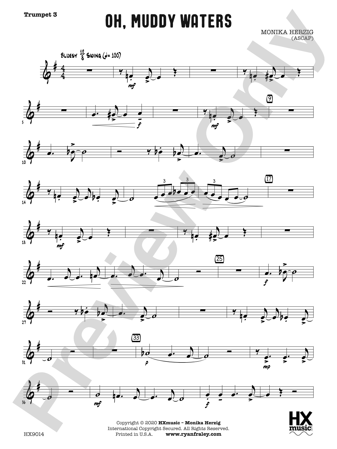 Oh, Muddy Waters: B-flat Trumpet 3