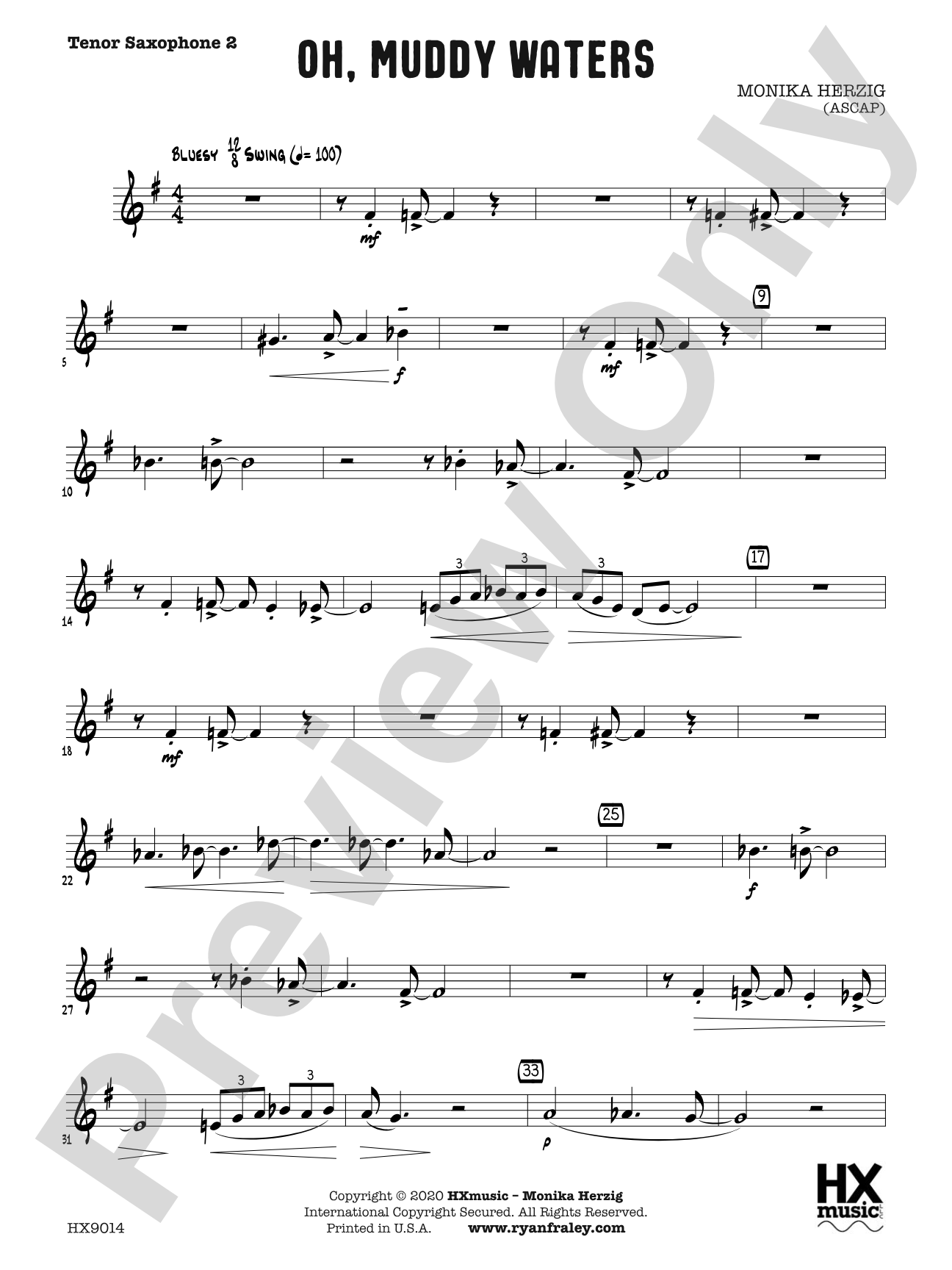 Oh, Muddy Waters: B-flat Tenor Saxophone 2